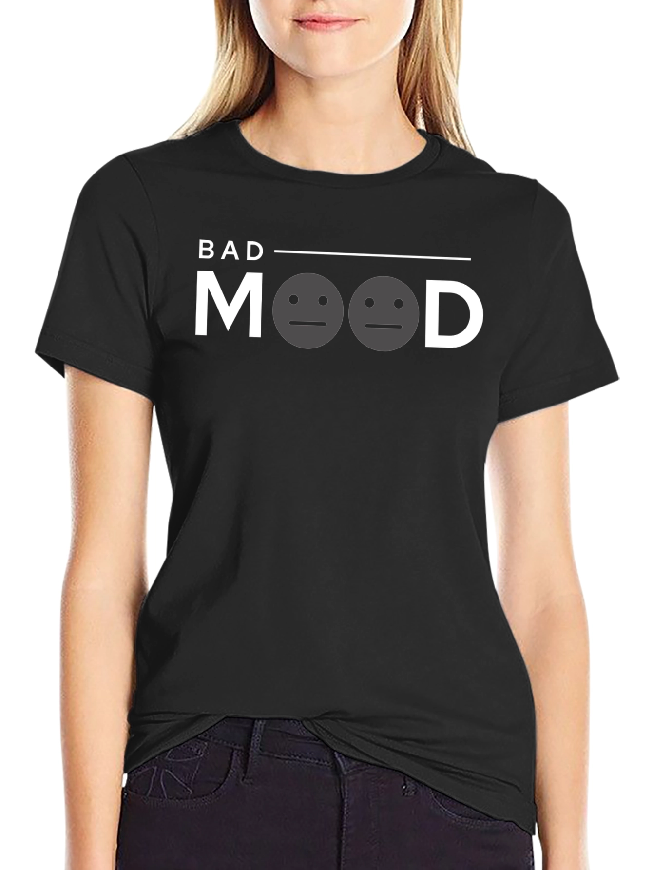 Bad Mood Graphic Print Tee - Unisex Casual Shirt