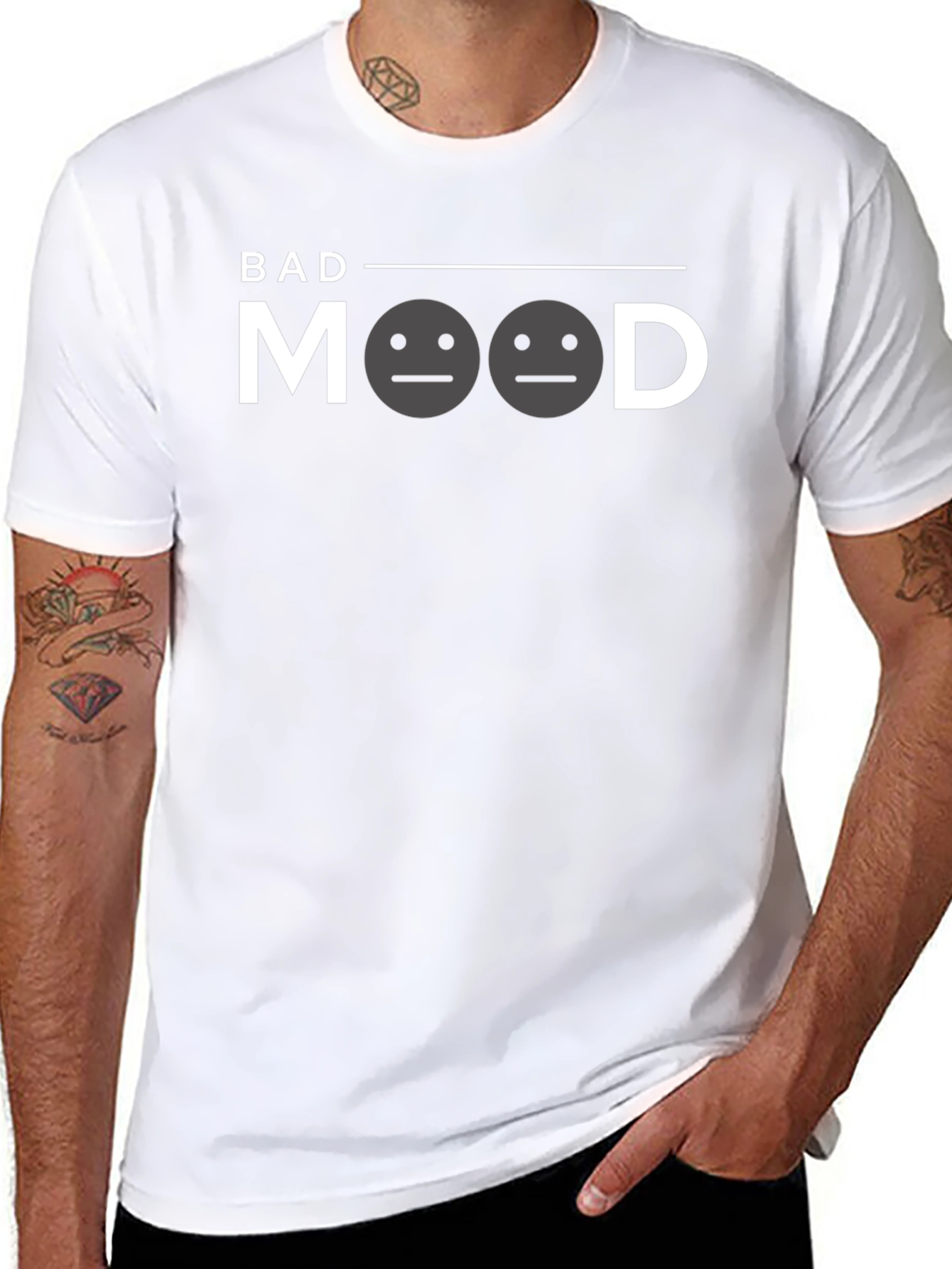 Bad Mood Graphic Print Tee - Unisex Casual Shirt