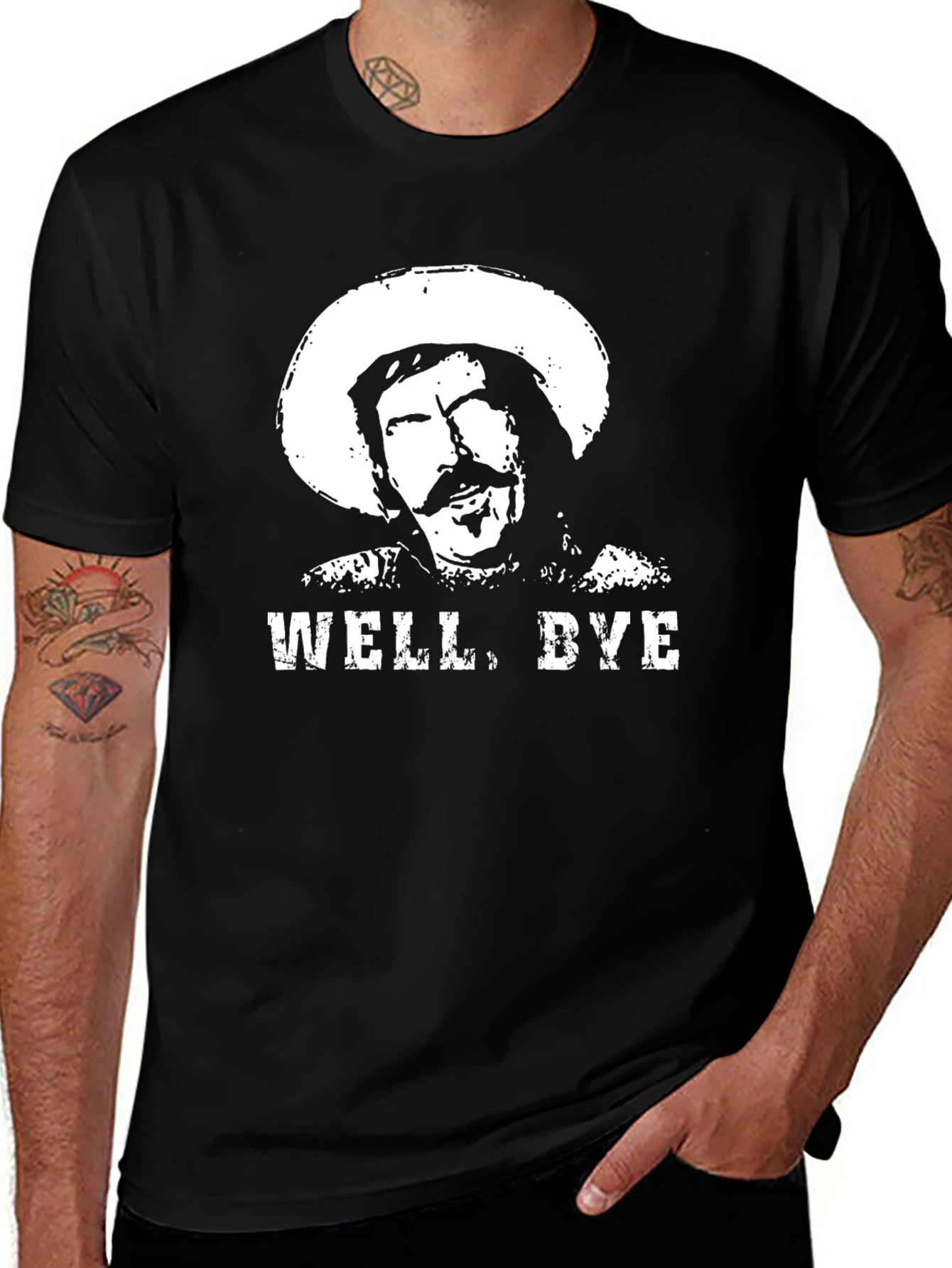 Well Bye T-Shirt - Black Graphic Tee
