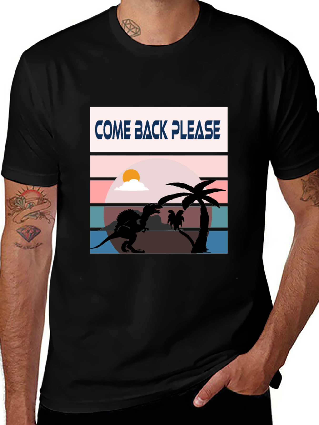 Come Back Please Dinosaur Graphic T-Shirt