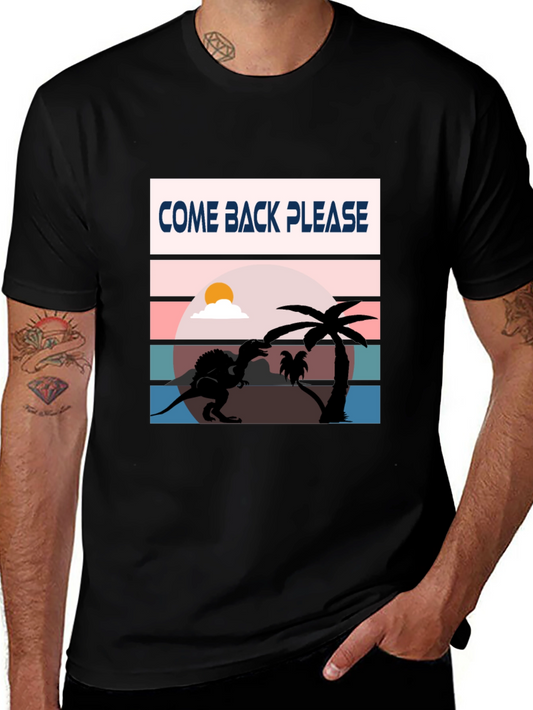 Come Back Please Dinosaur Graphic T-Shirt