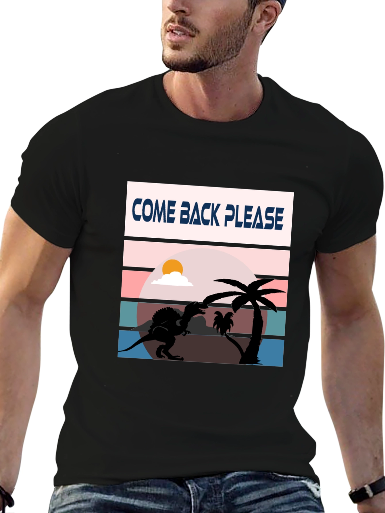 Come Back Please Dinosaur Graphic T-Shirt