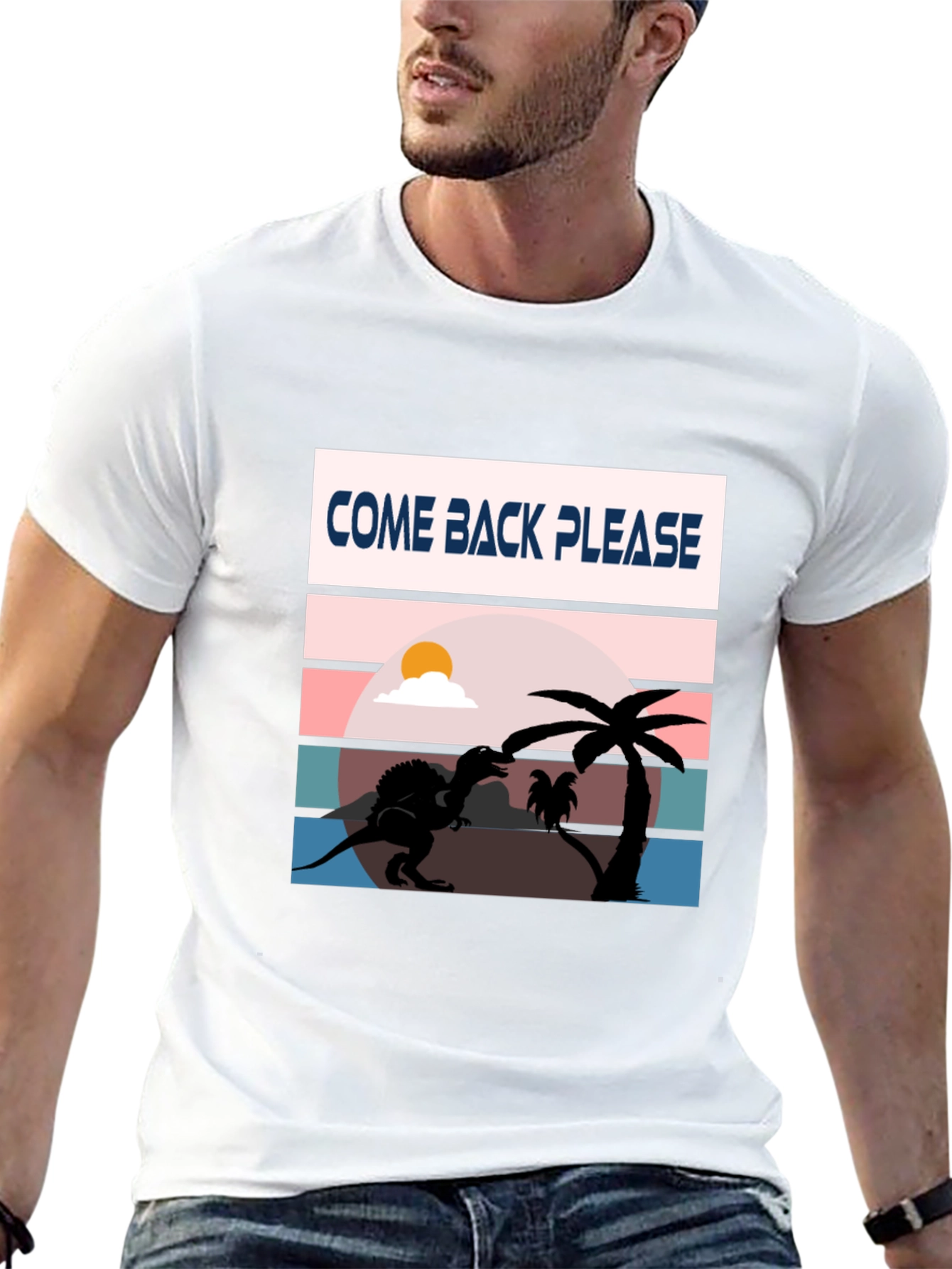 Come Back Please Dinosaur Graphic T-Shirt