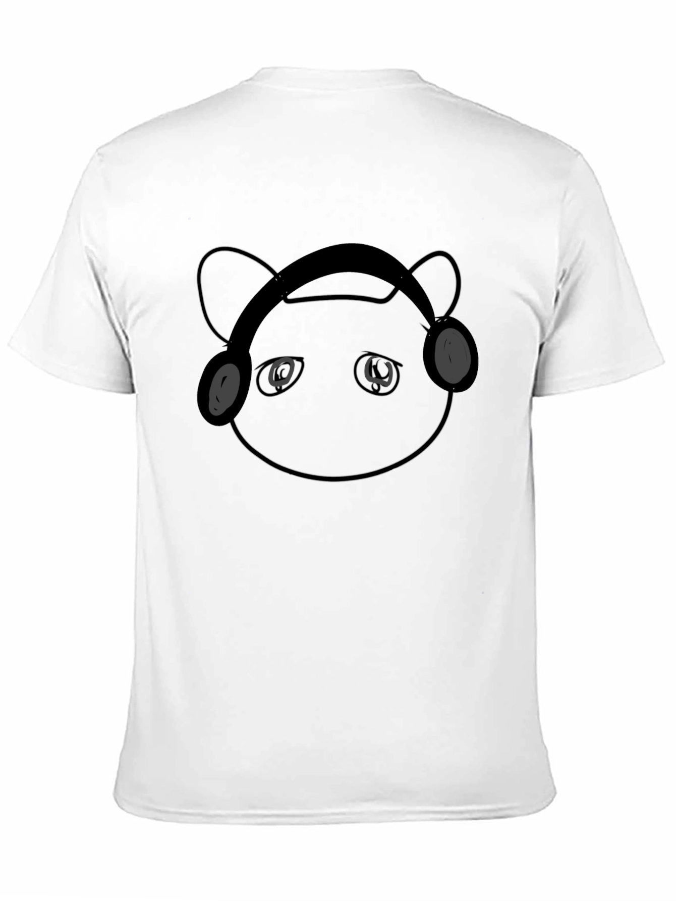 Bear with Headphones Black Graphic Tee