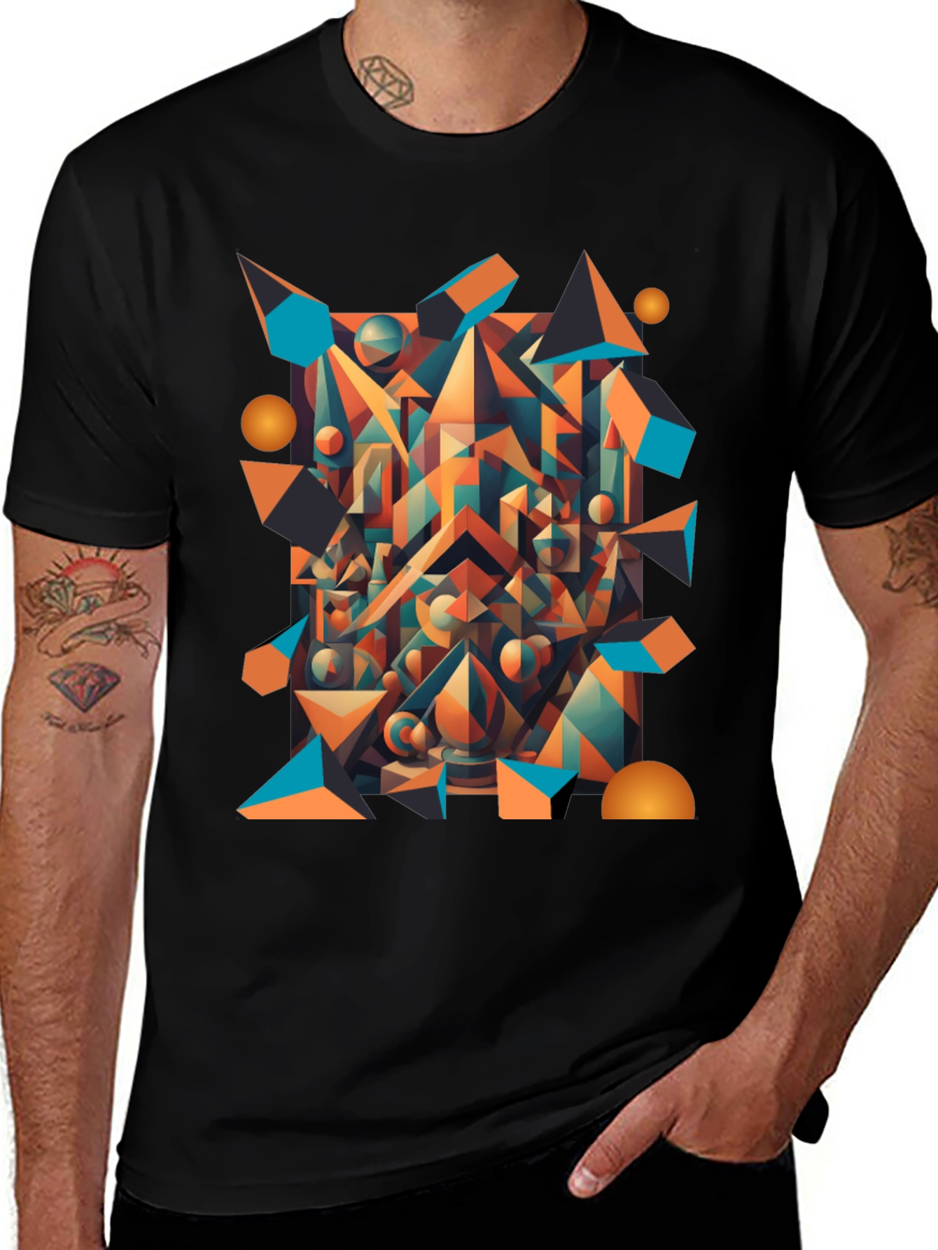 Abstract Geometric T-Shirt - Modern Art Wear