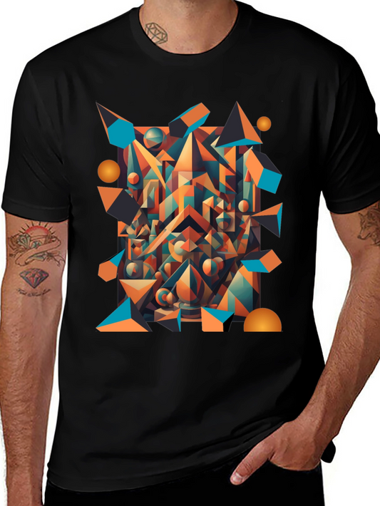 Abstract Geometric T-Shirt - Modern Art Wear
