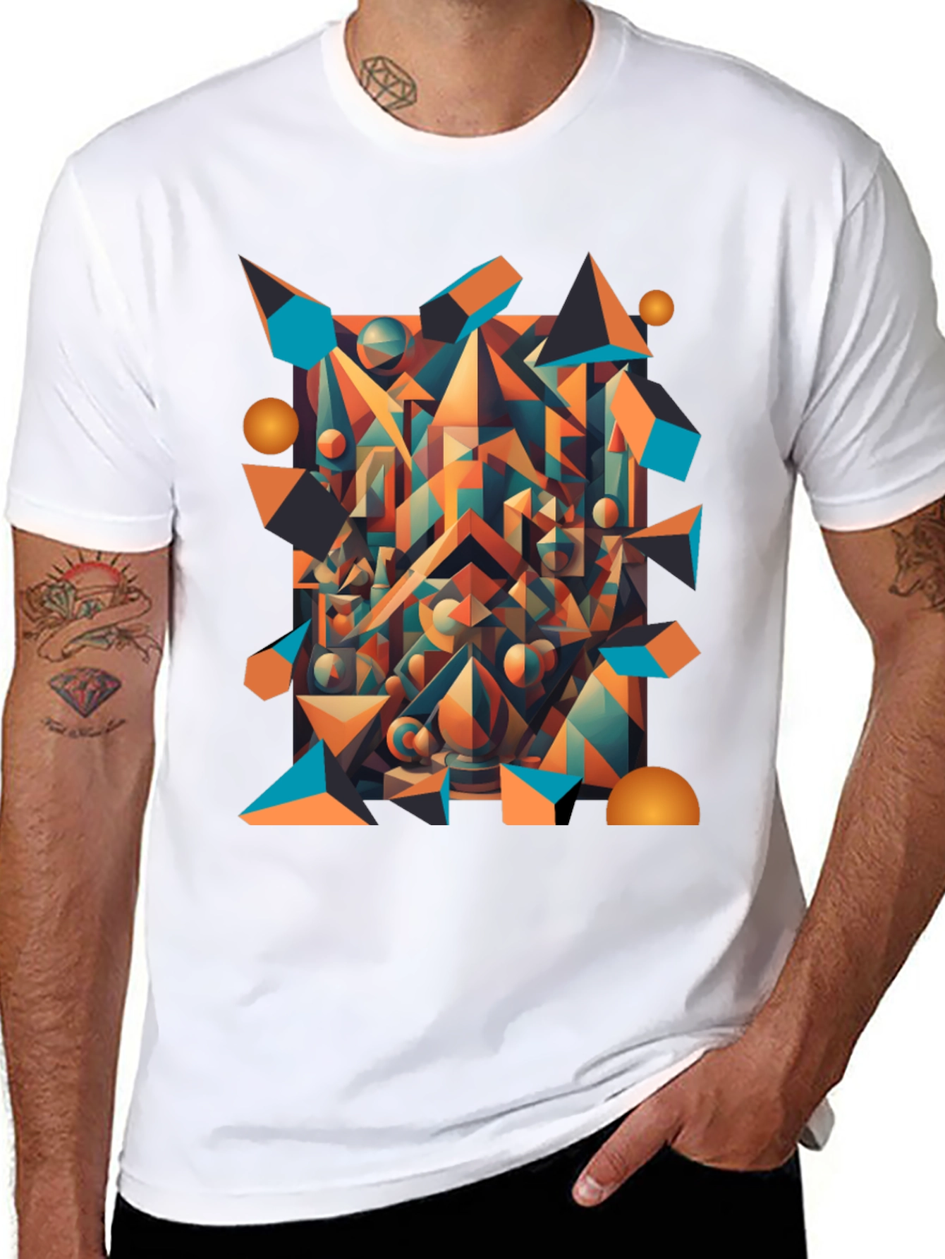Abstract Geometric T-Shirt - Modern Art Wear