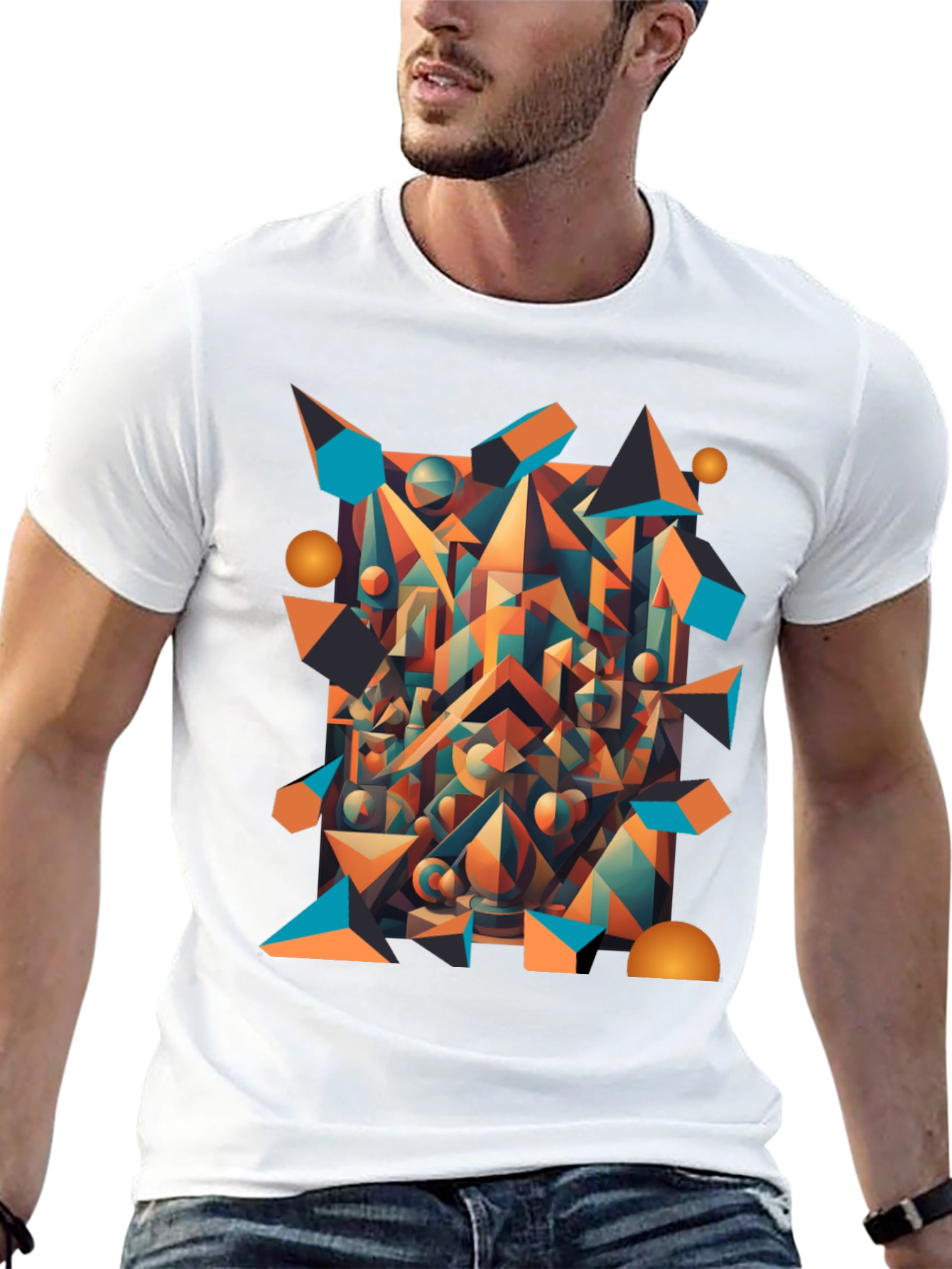 Abstract Geometric T-Shirt - Modern Art Wear