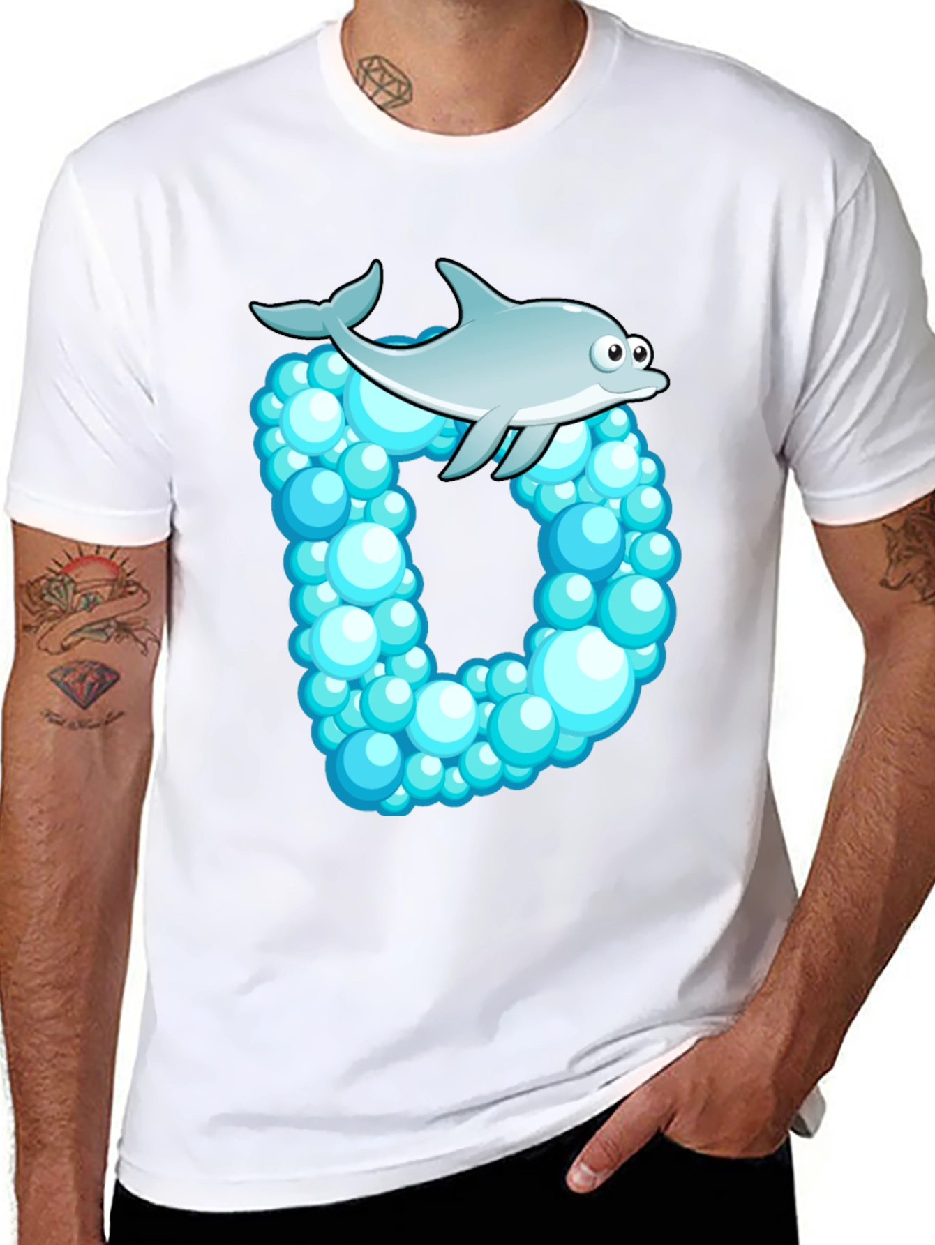 Dolphin Bubble Letter Graphic Tee