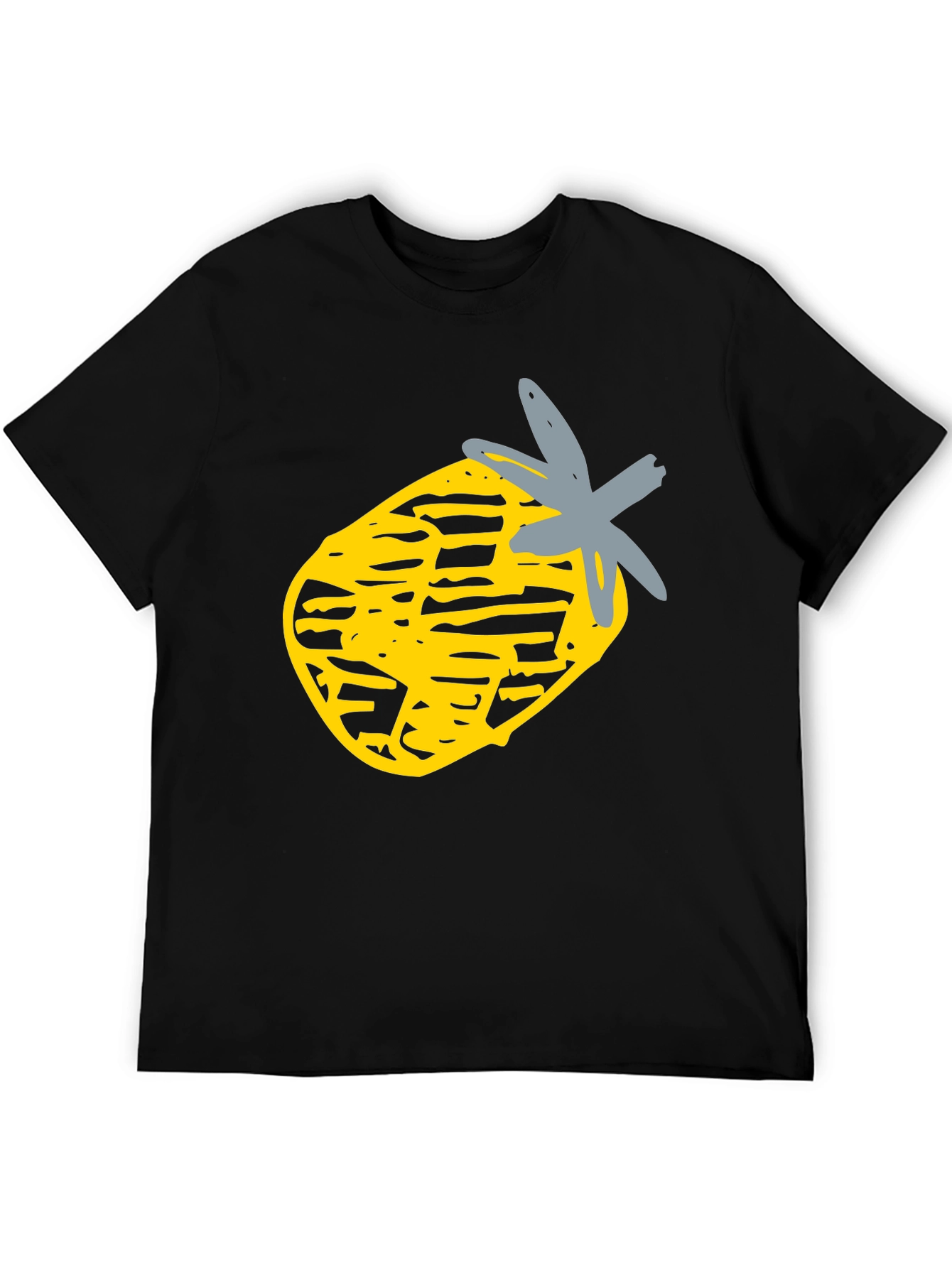 Pineapple Graphic Black Tee - Casual Style