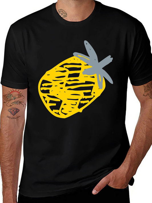 Pineapple Graphic Black Tee - Casual Style