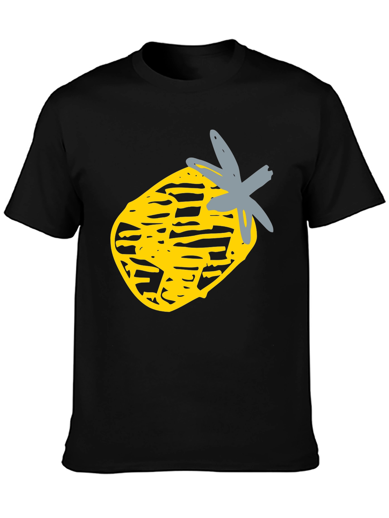Pineapple Graphic Black Tee - Casual Style