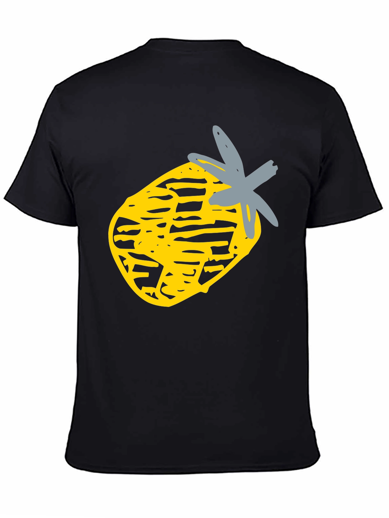 Pineapple Graphic Black Tee - Casual Style