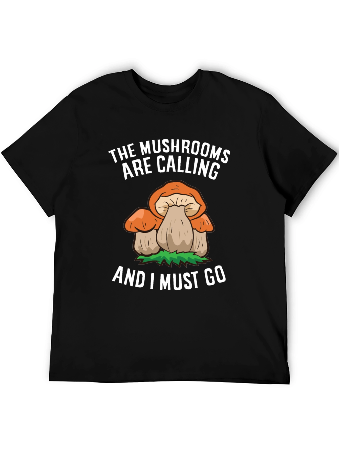 Mushroom Calling Tee - Nature Lovers Black T-Shirt