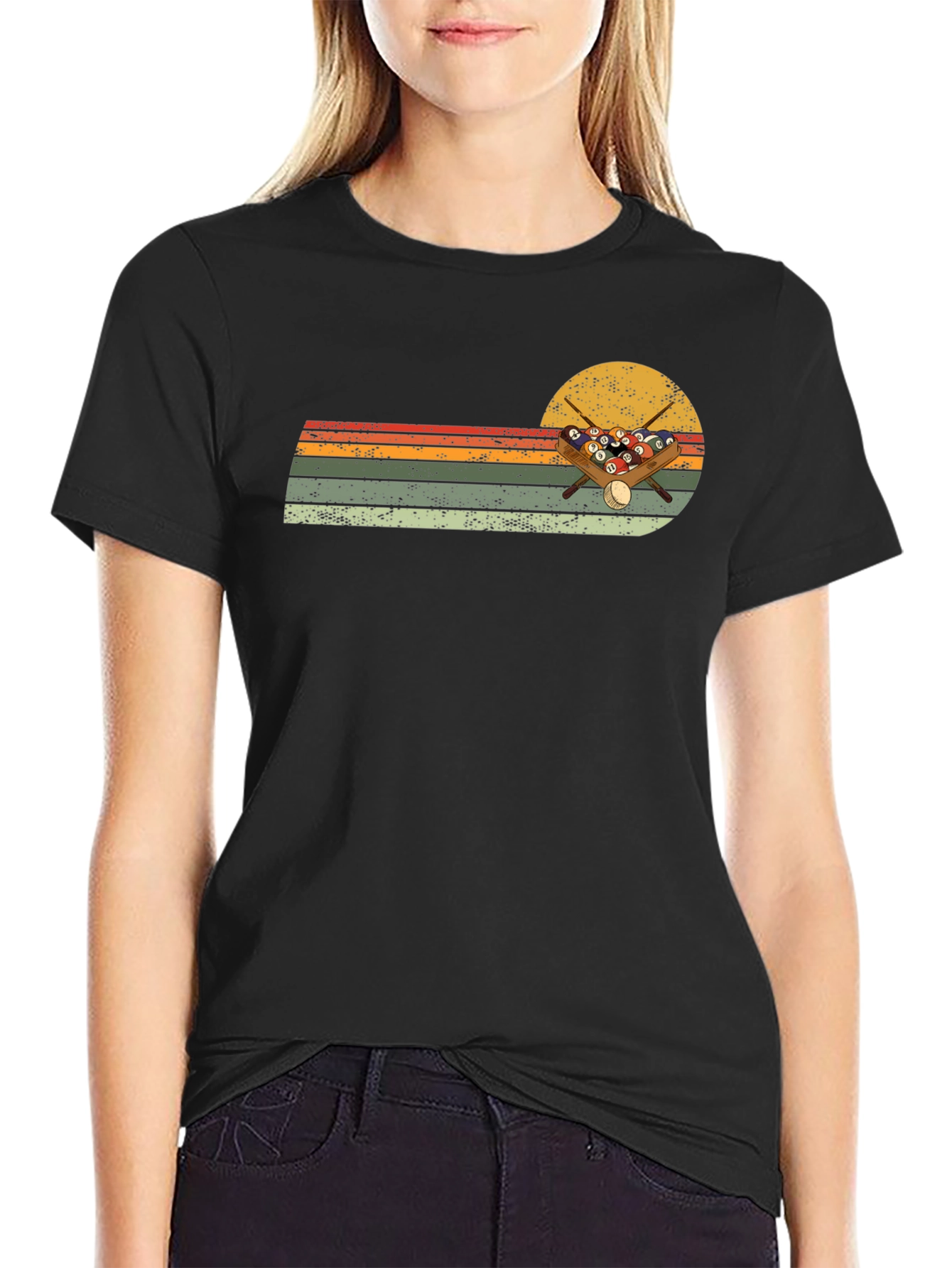 Retro Billiards Sunset Graphic Tee