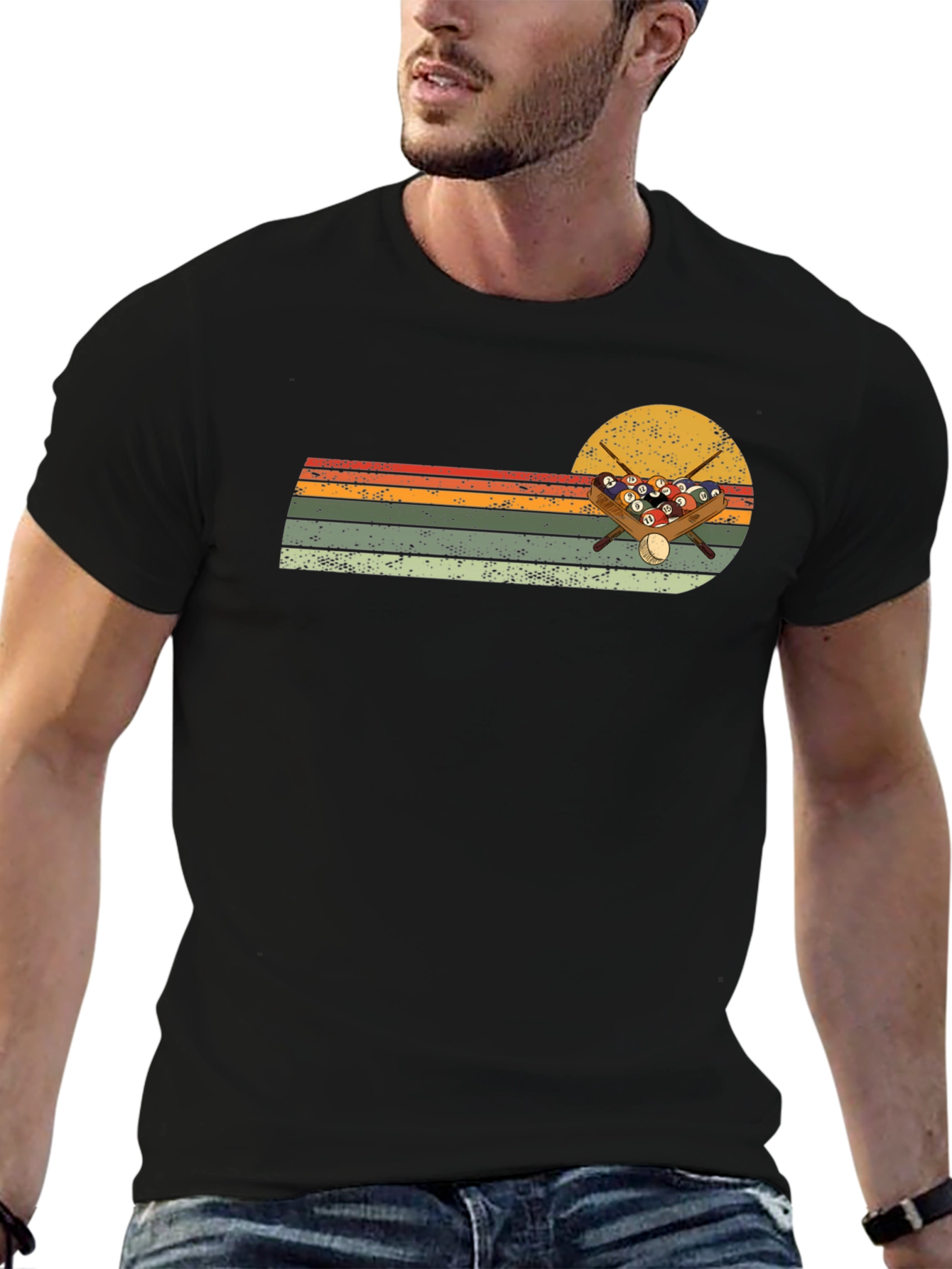 Retro Billiards Sunset Graphic Tee