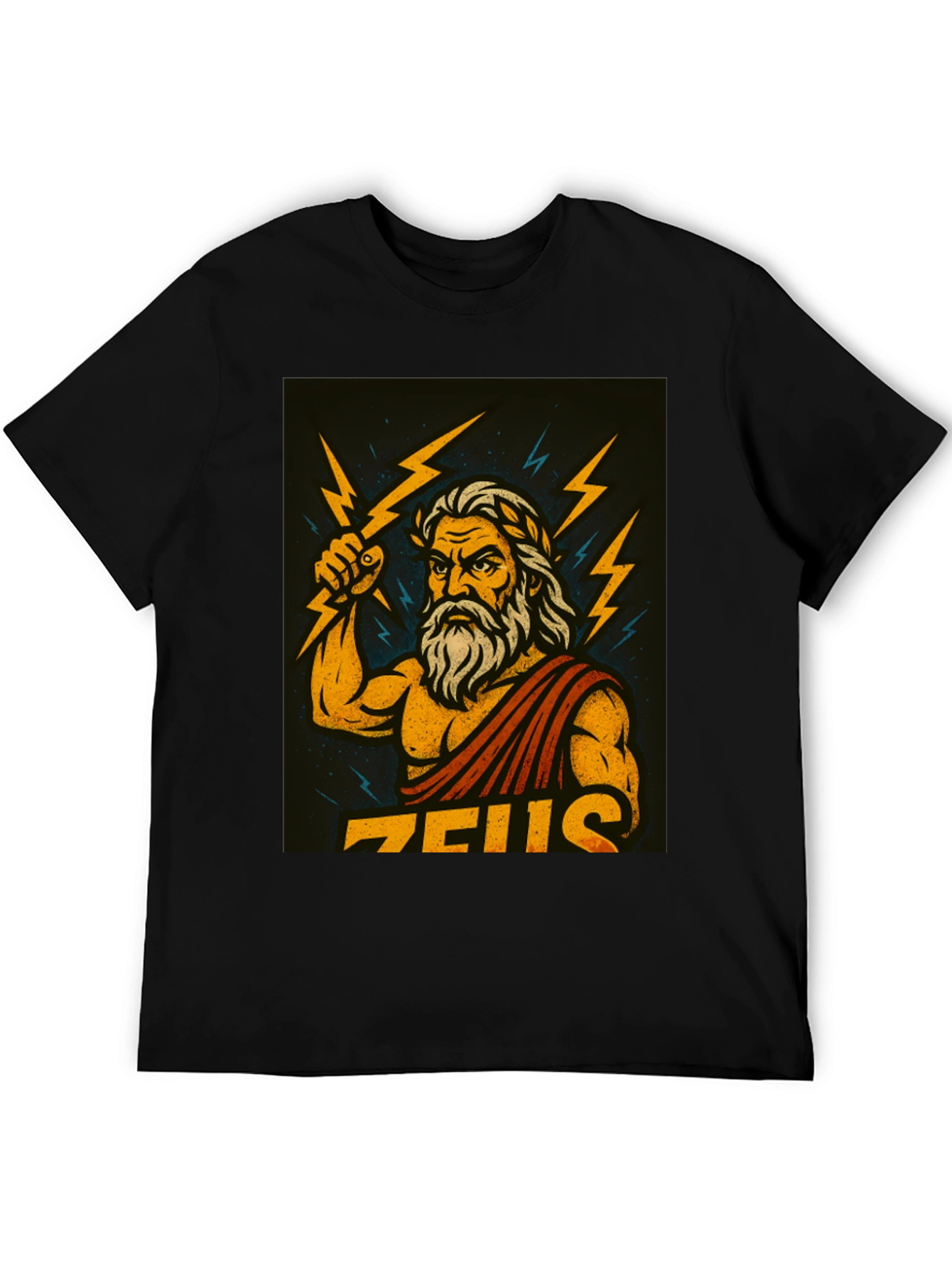 Zeus Graphic Tee - Black Cotton Blend T-Shirt