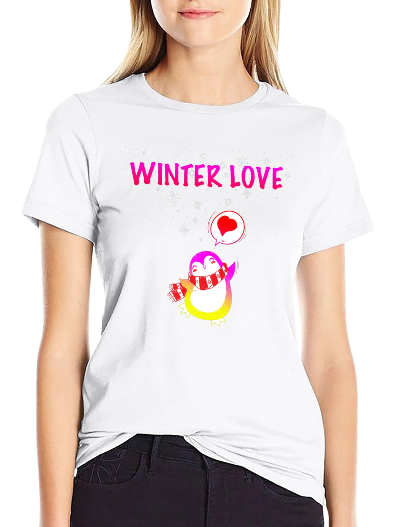 Winter Love Penguin Graphic Tee