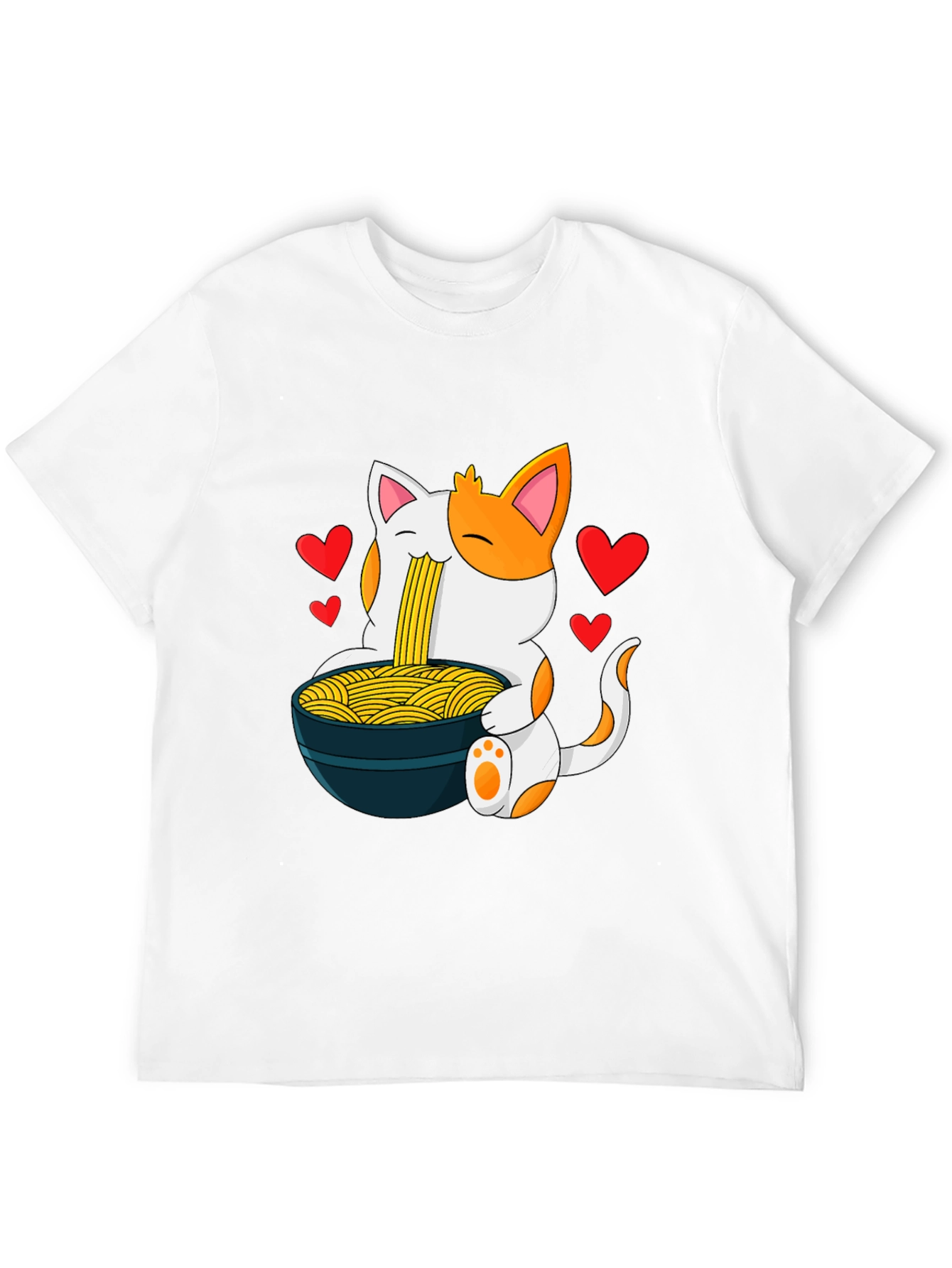 Ramen Cat Graphic T-Shirt - Cute Anime Style Tee