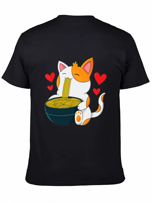 Ramen Cat Graphic T-Shirt - Cute Anime Style Tee