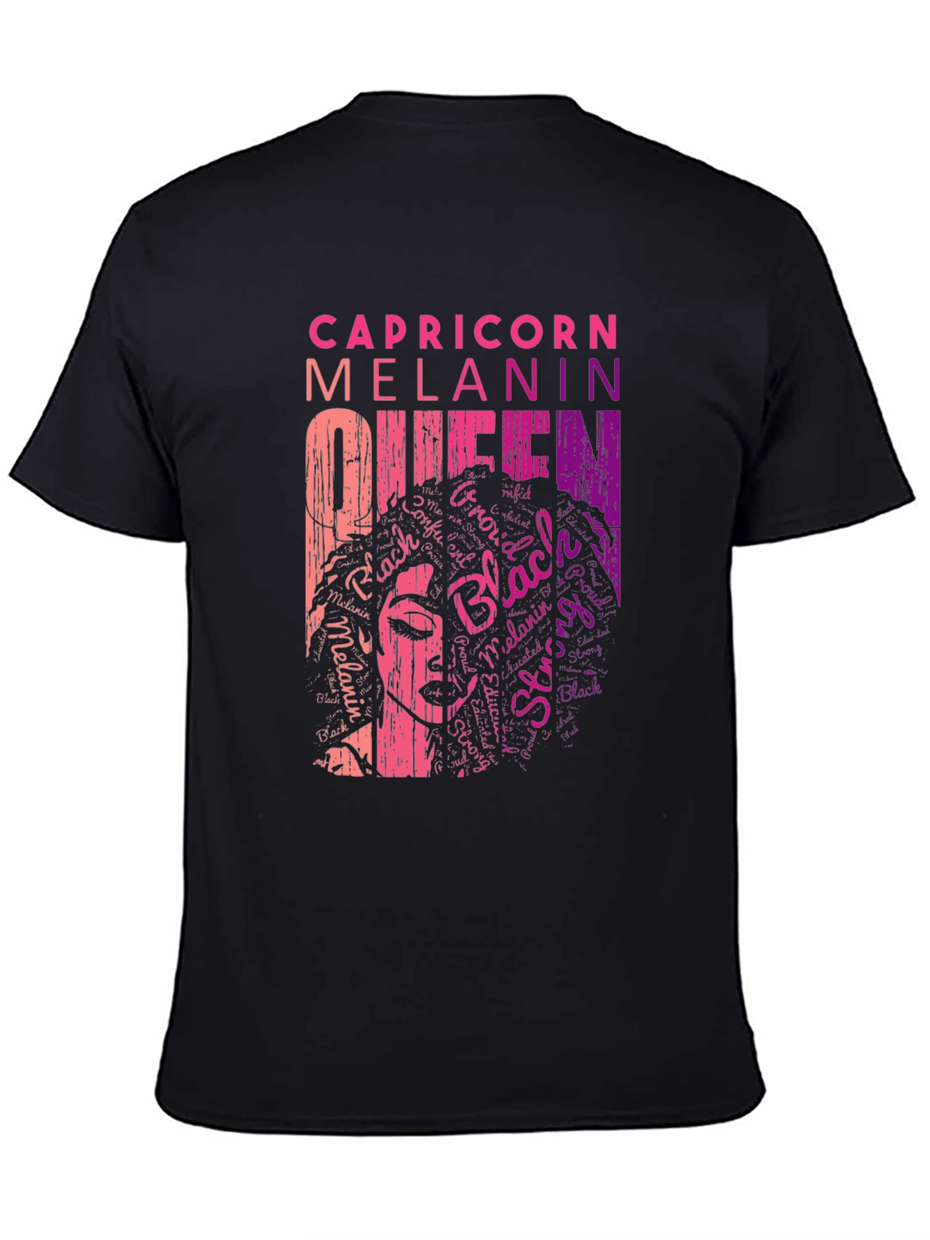 Capricorn Melanin Queen Black T-Shirt