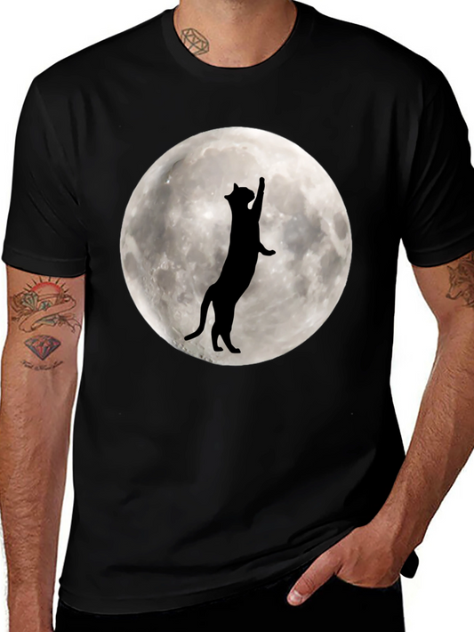 Cat Silhouette Moon Graphic T-Shirt