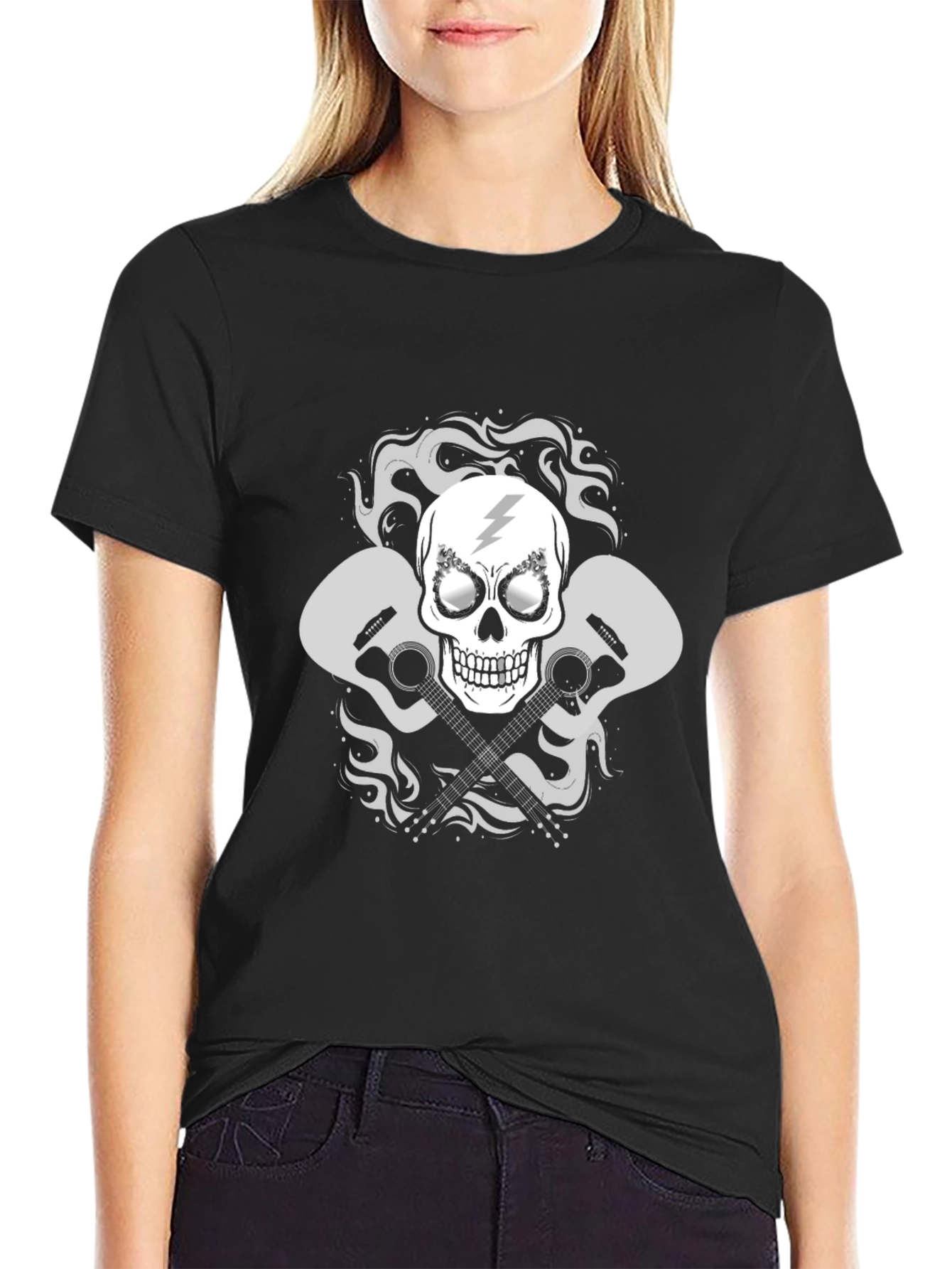 Rock On Skull Guitar T-Shirt