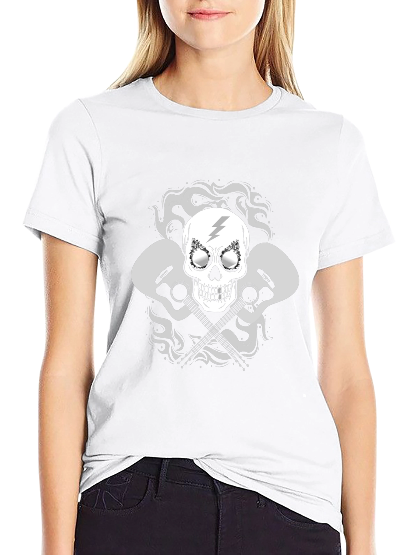 Rock On Skull Guitar T-Shirt