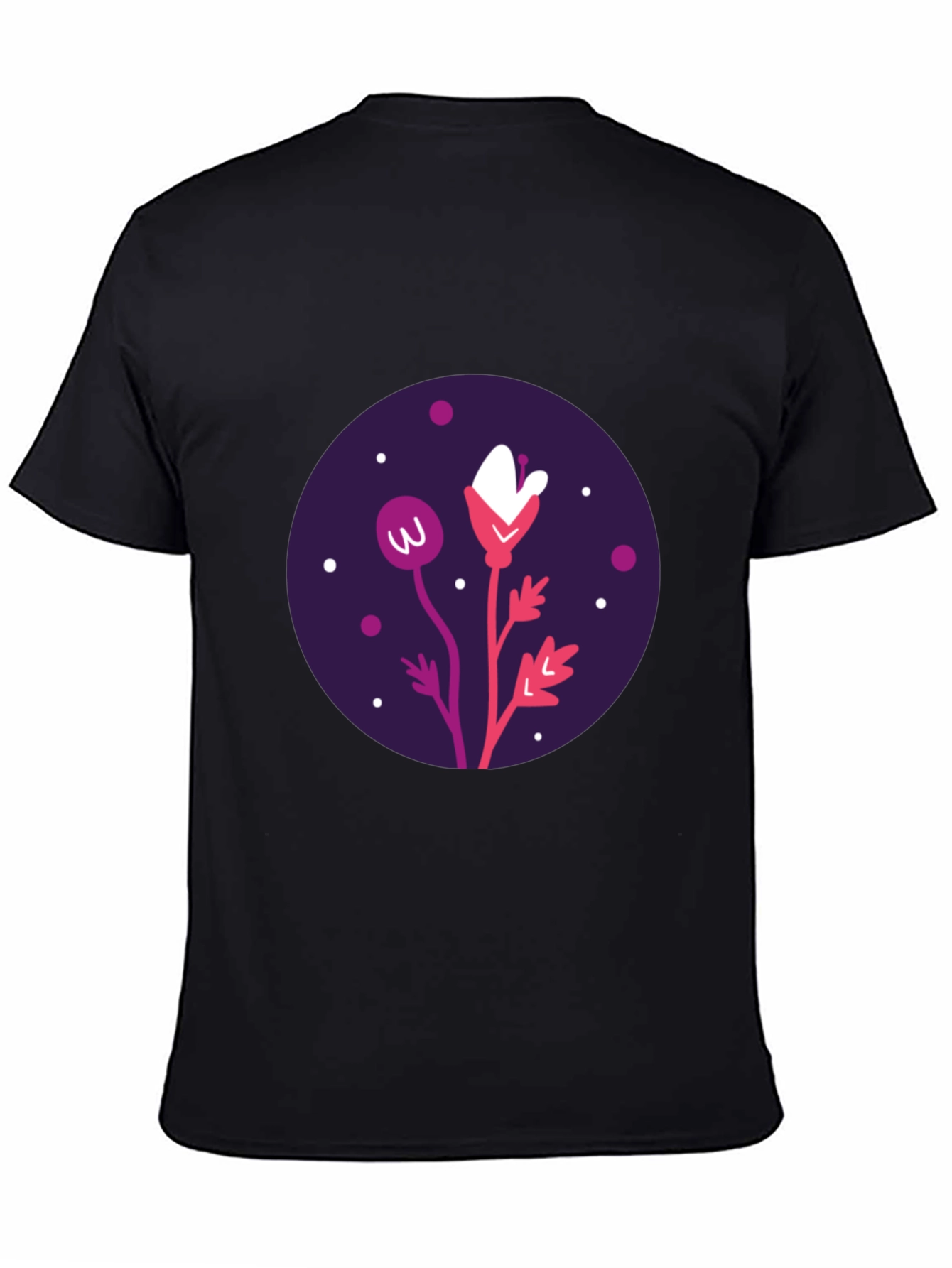 Floral Graphic Black T-Shirt