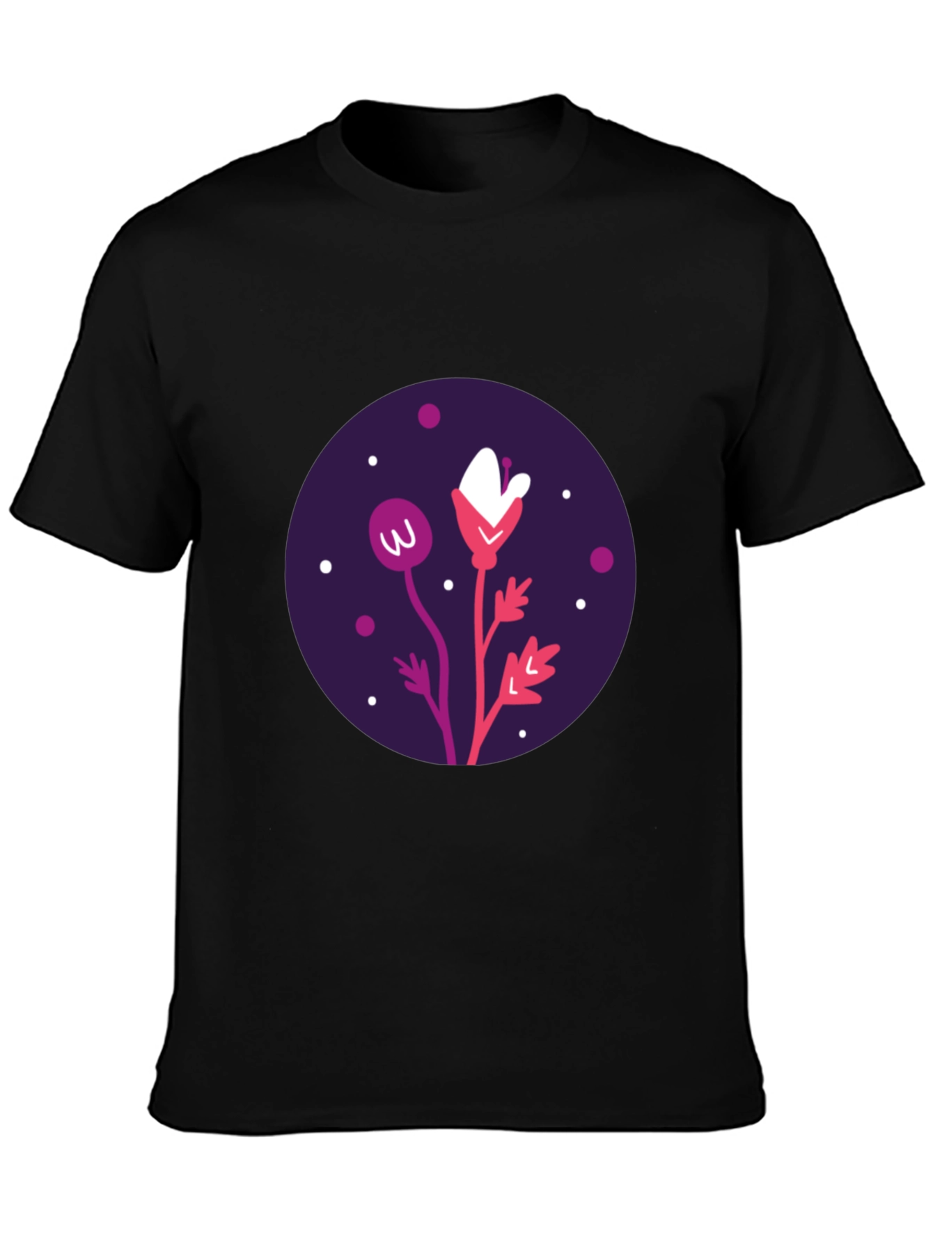 Floral Graphic Black T-Shirt