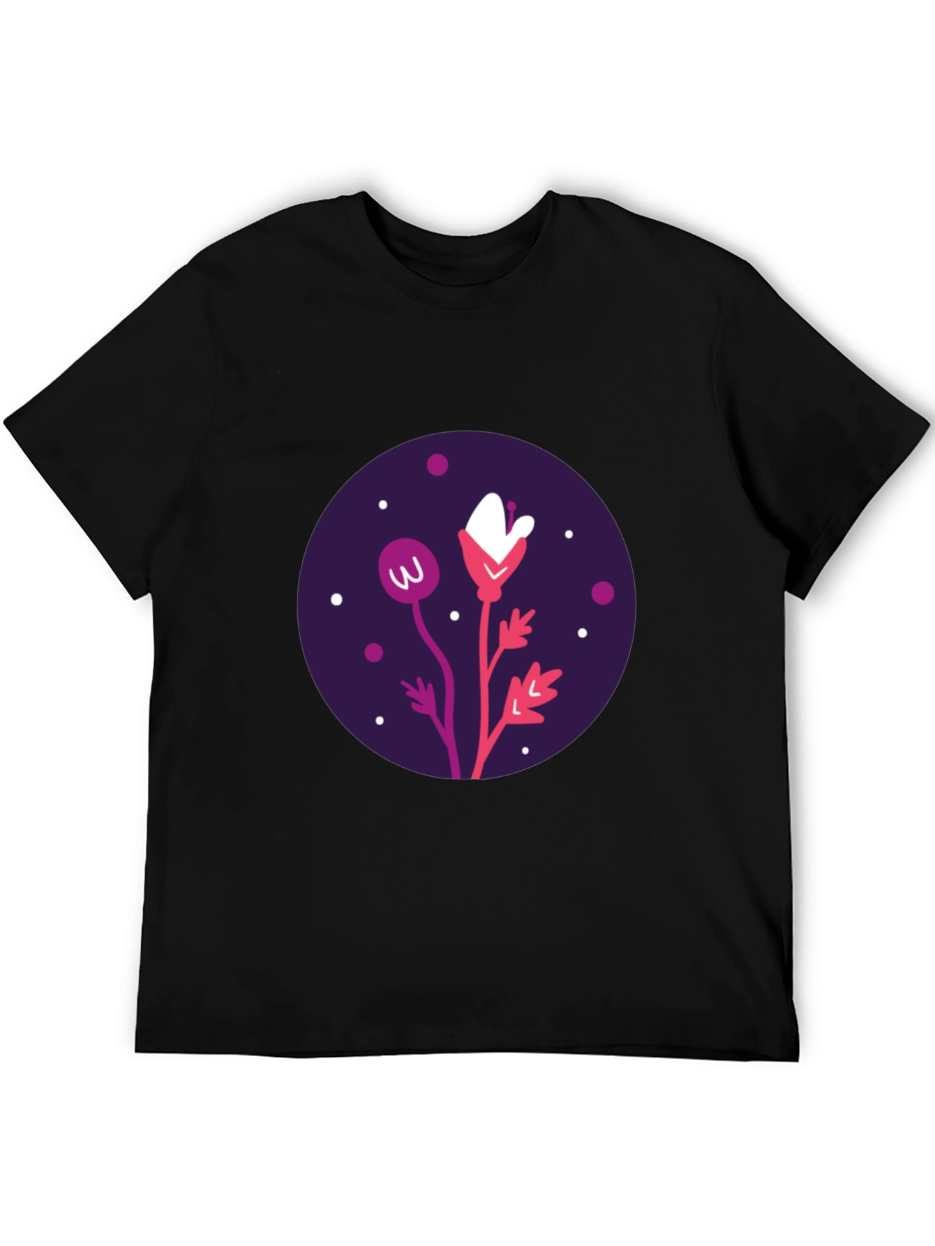 Floral Graphic Black T-Shirt