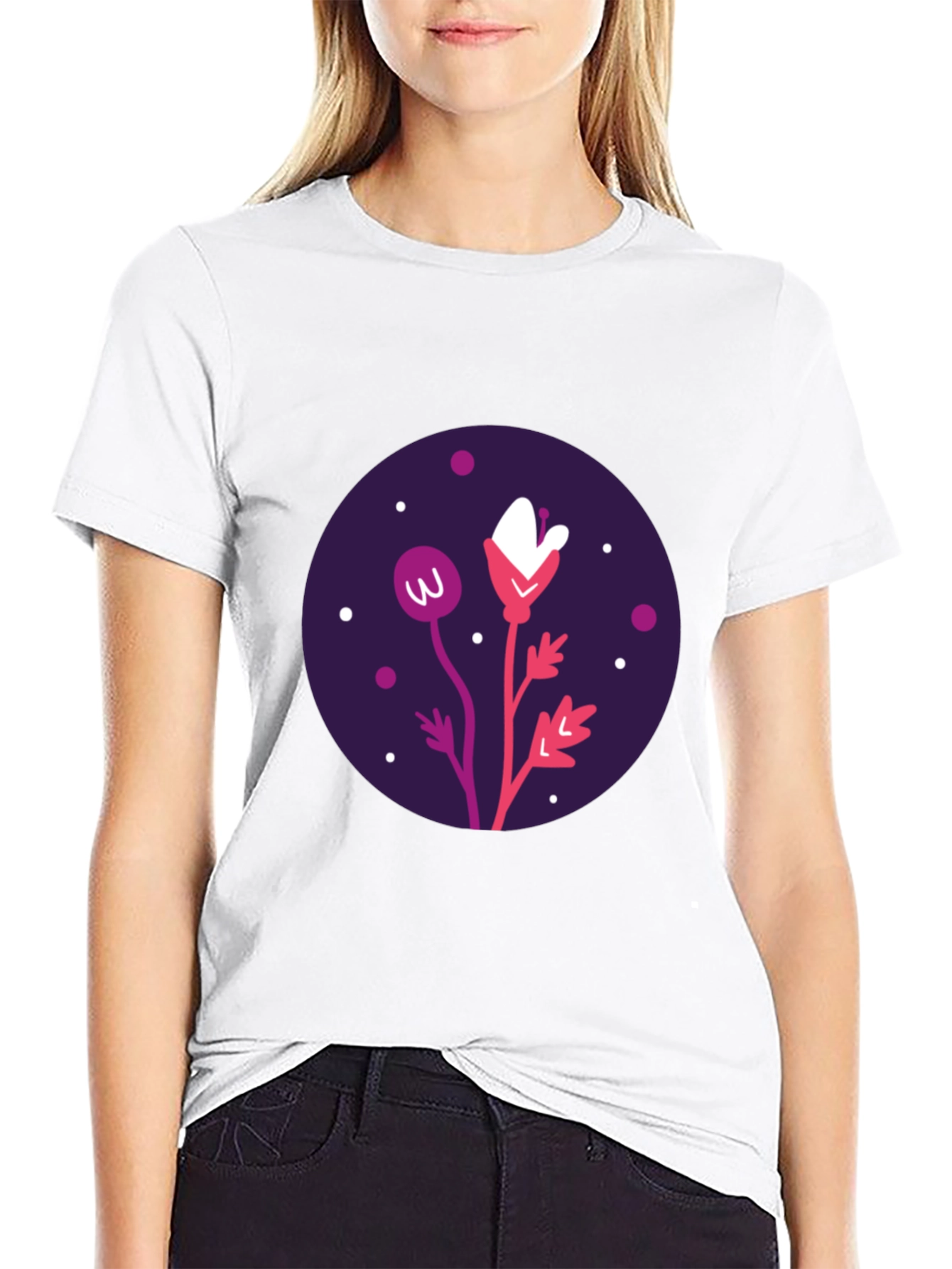 Floral Graphic Black T-Shirt