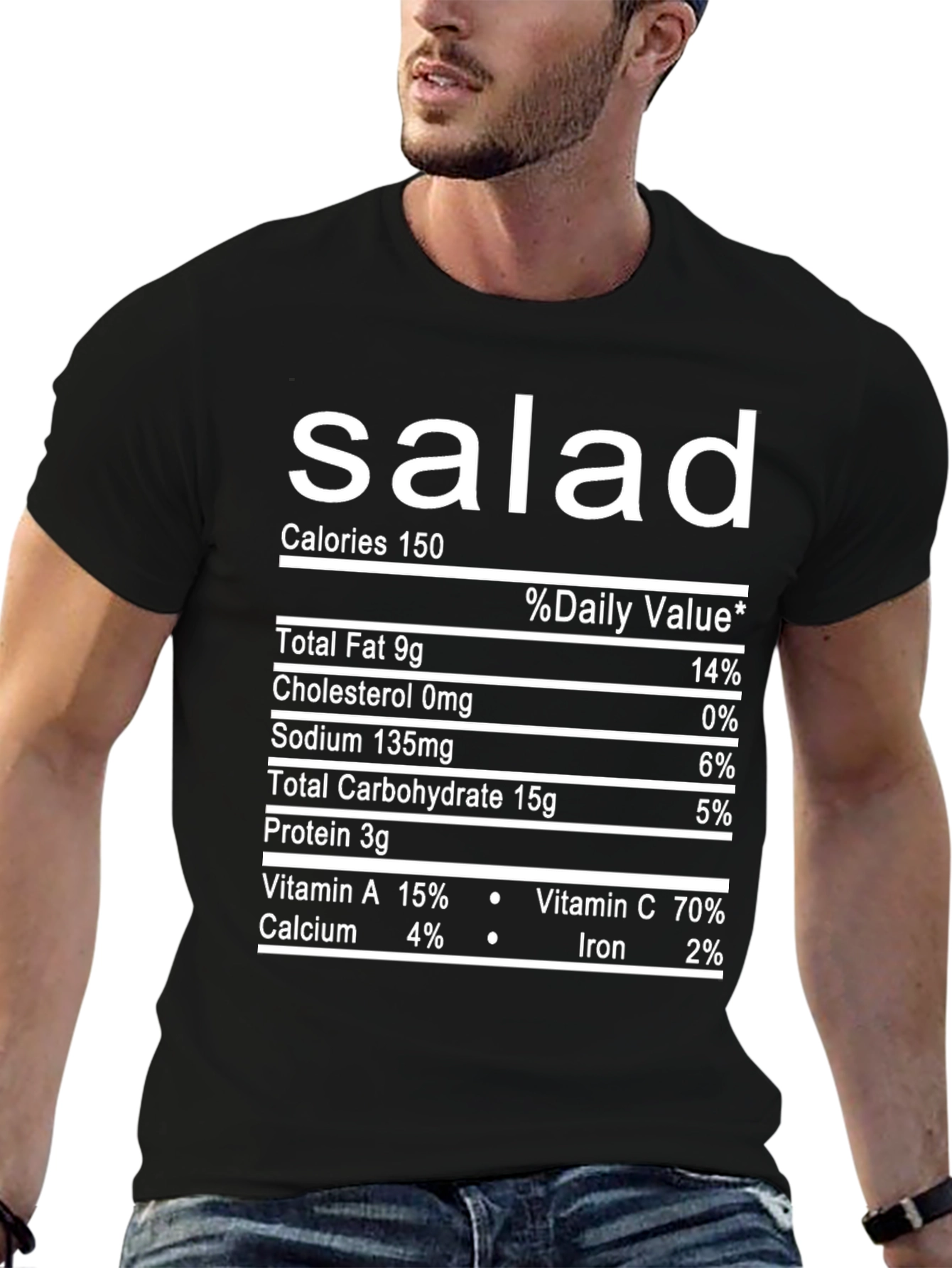 Salad Nutrition Facts T-Shirt - Funny Food Tee