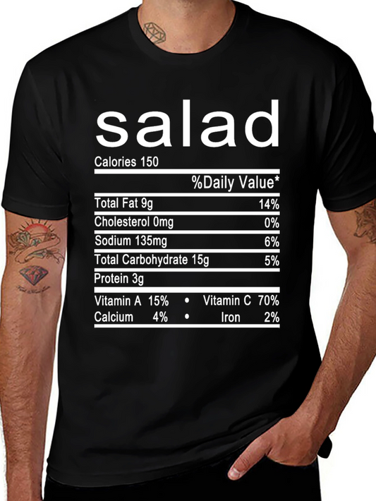 Salad Nutrition Facts T-Shirt - Funny Food Tee