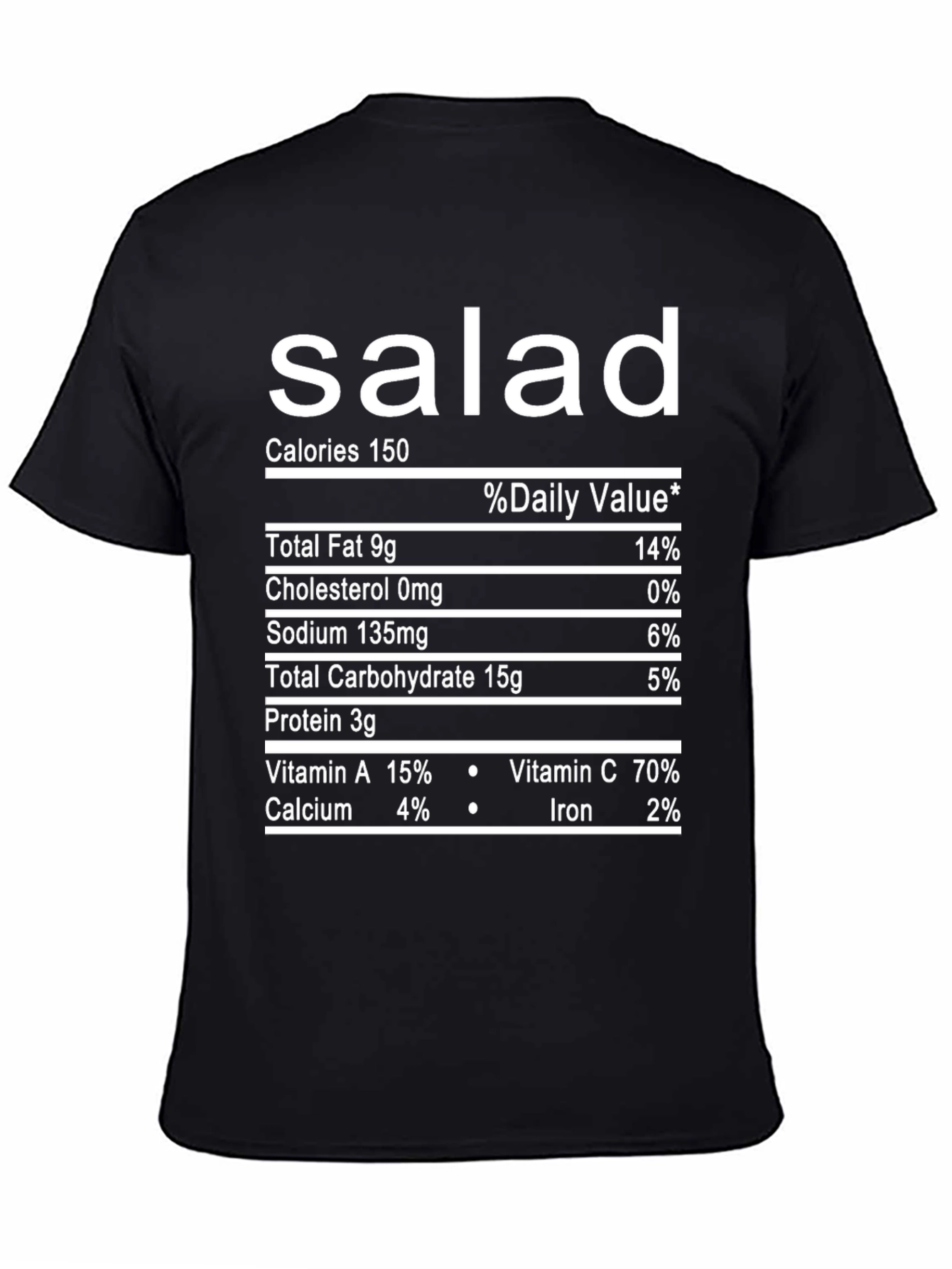 Salad Nutrition Facts T-Shirt - Funny Food Tee