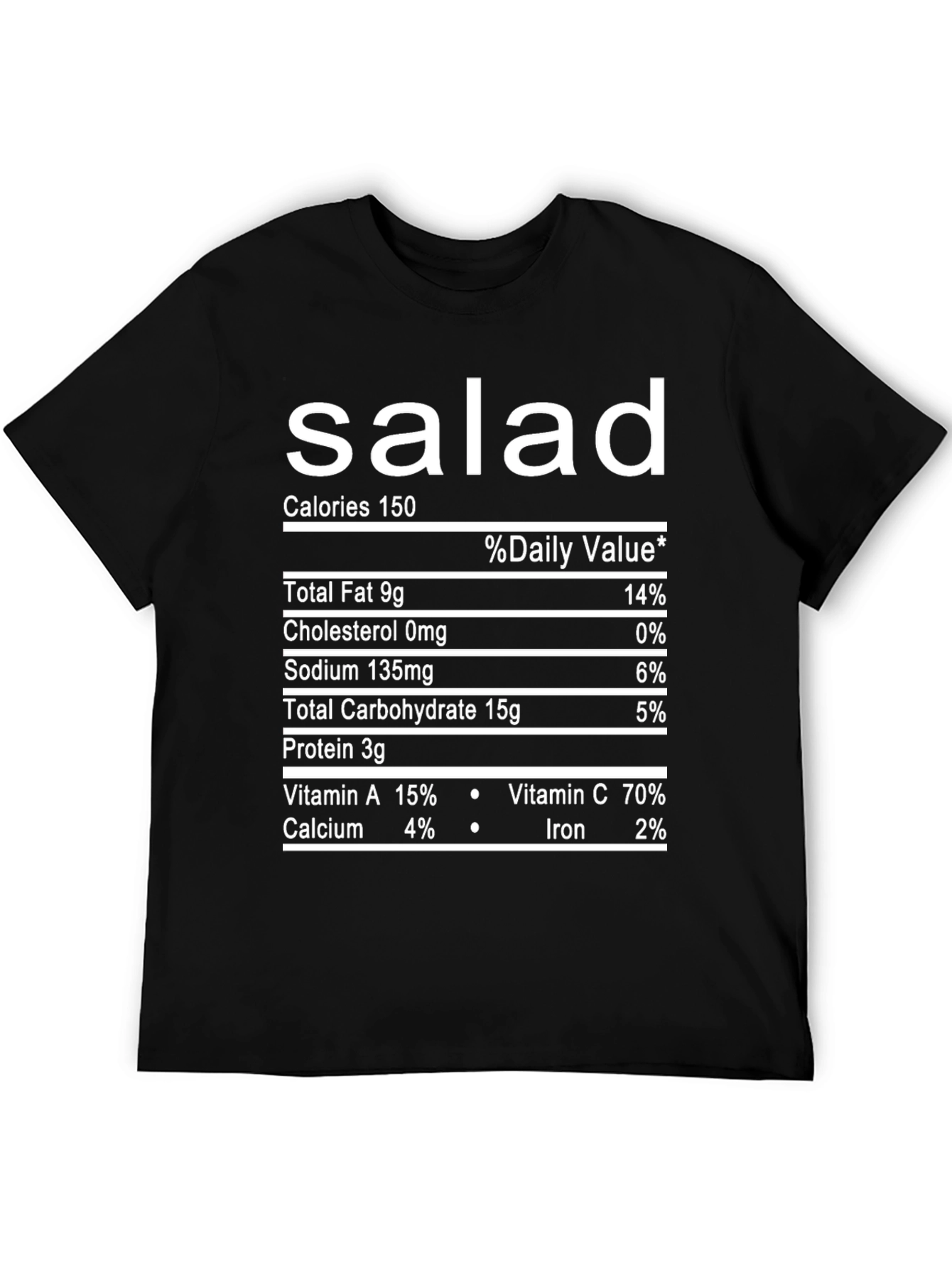 Salad Nutrition Facts T-Shirt - Funny Food Tee
