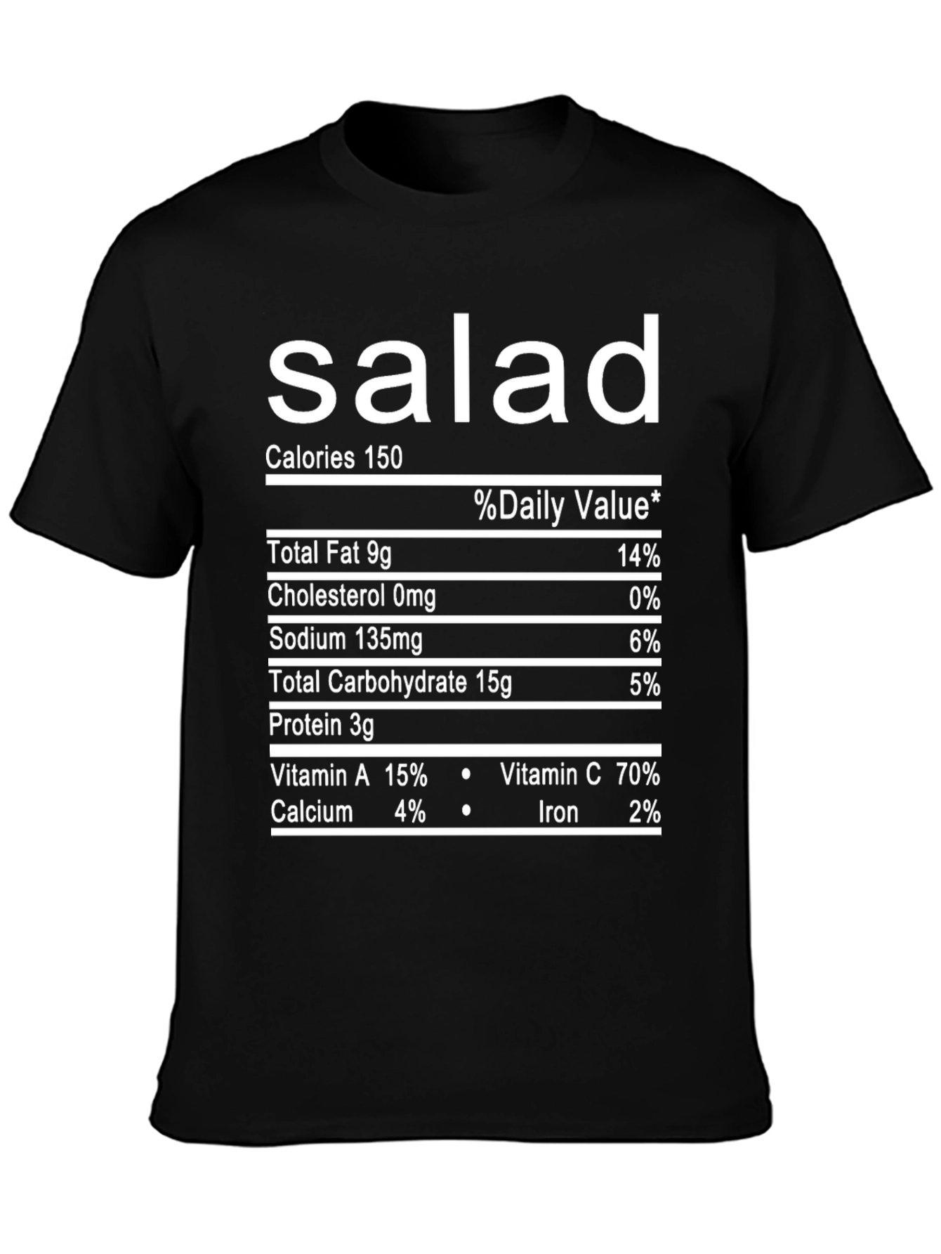 Salad Nutrition Facts T-Shirt - Funny Food Tee