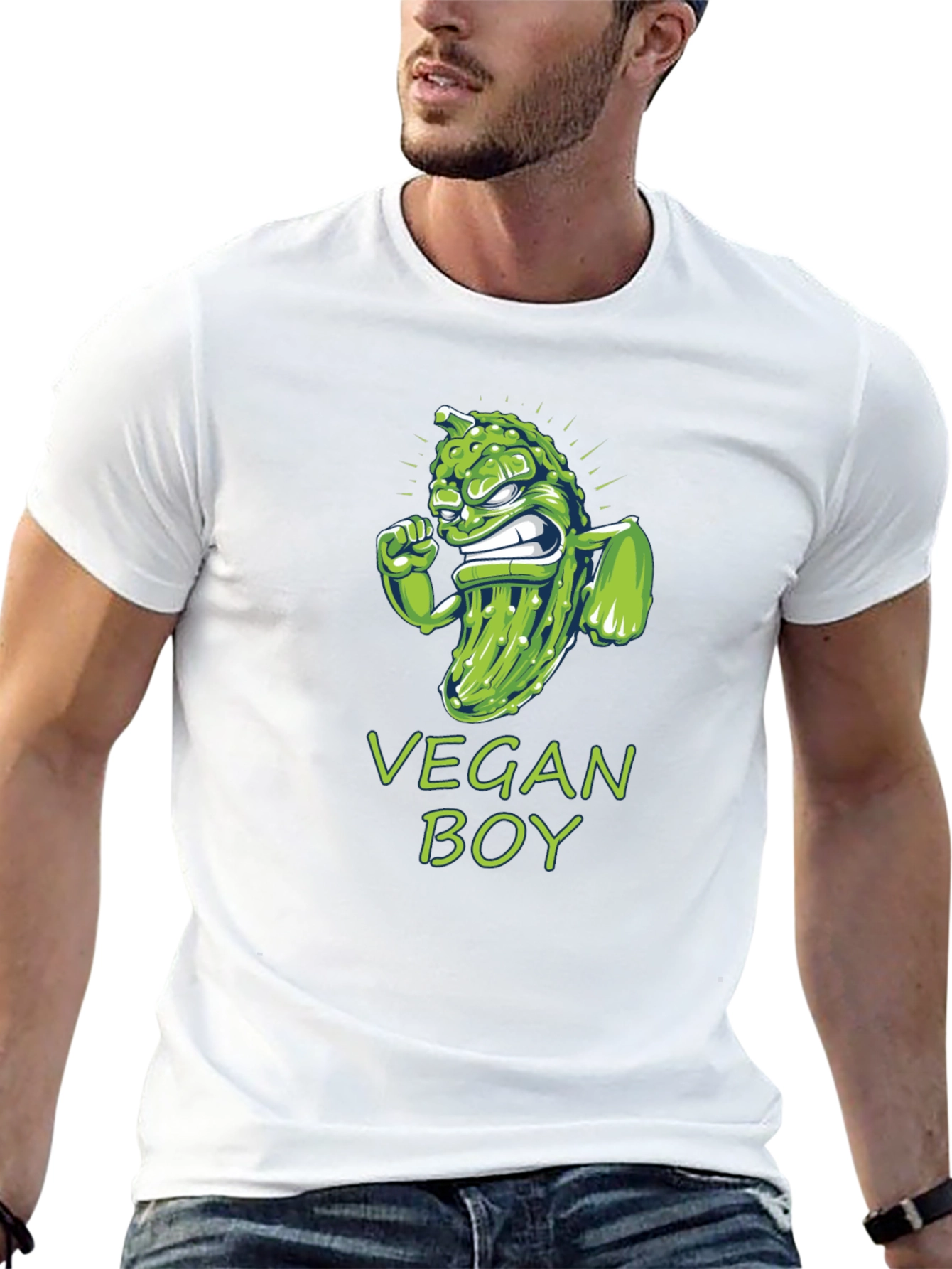 Vegan Boy T-Shirt - Angry Pickle Design