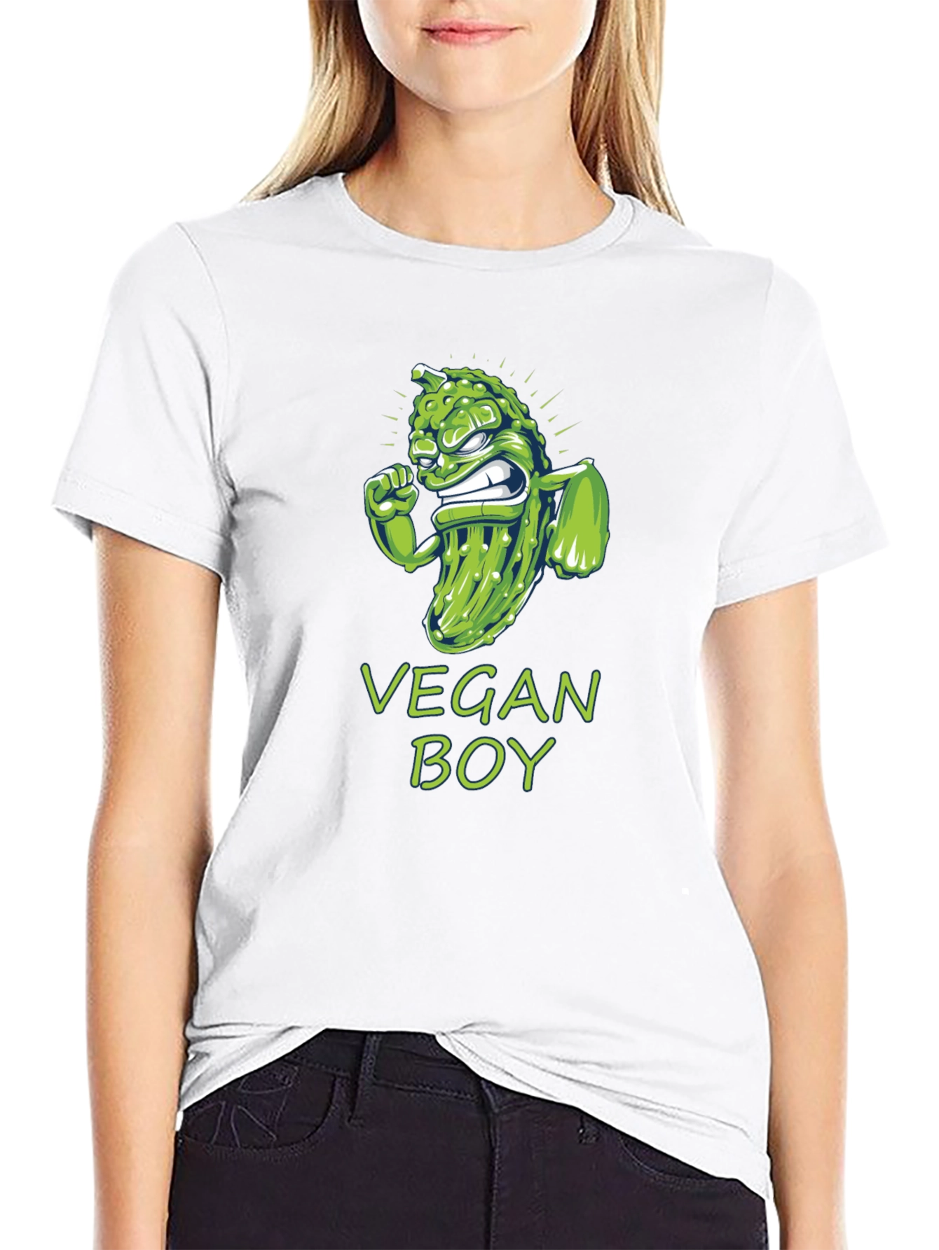Vegan Boy T-Shirt - Angry Pickle Design