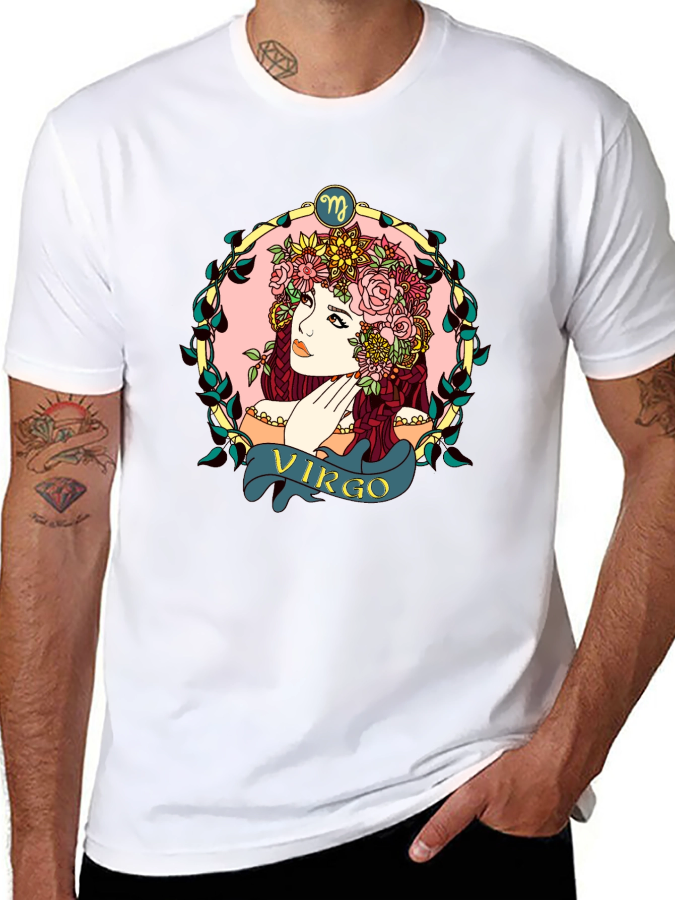 Virgo Zodiac Woman Black T-Shirt
