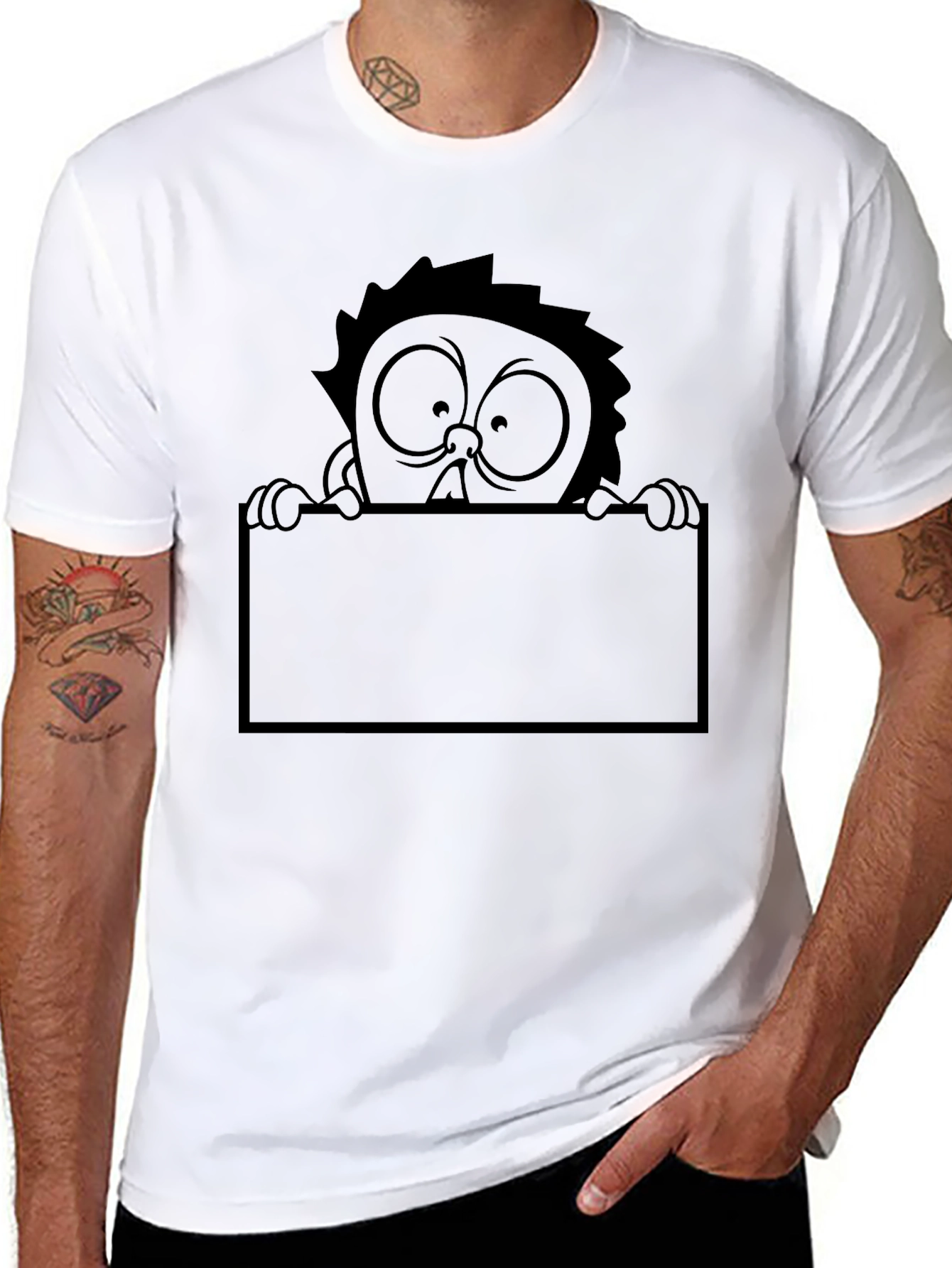 Cartoon Graphic Tee - Black T-Shirt