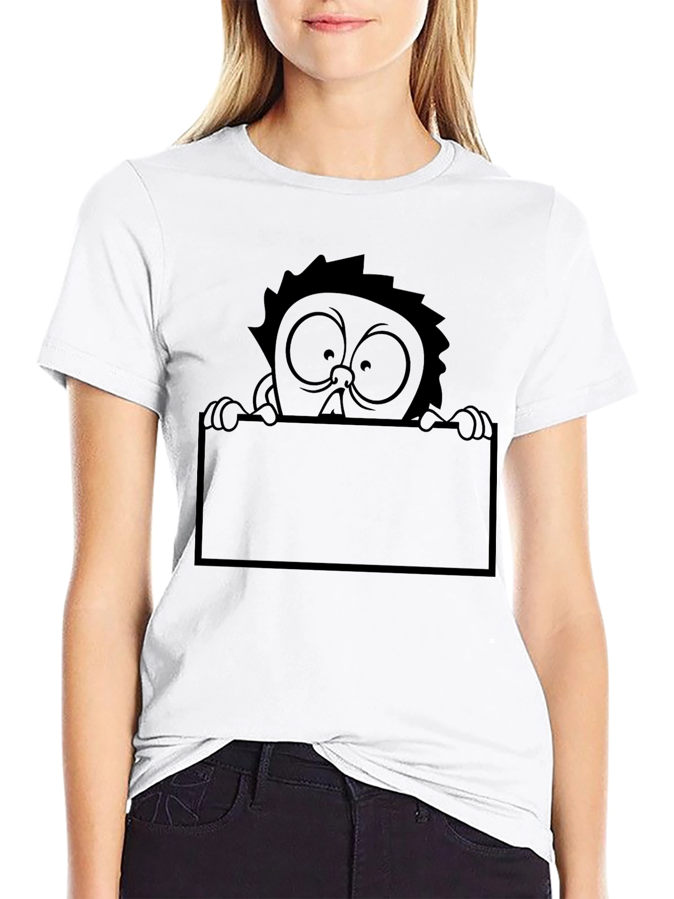 Cartoon Graphic Tee - Black T-Shirt