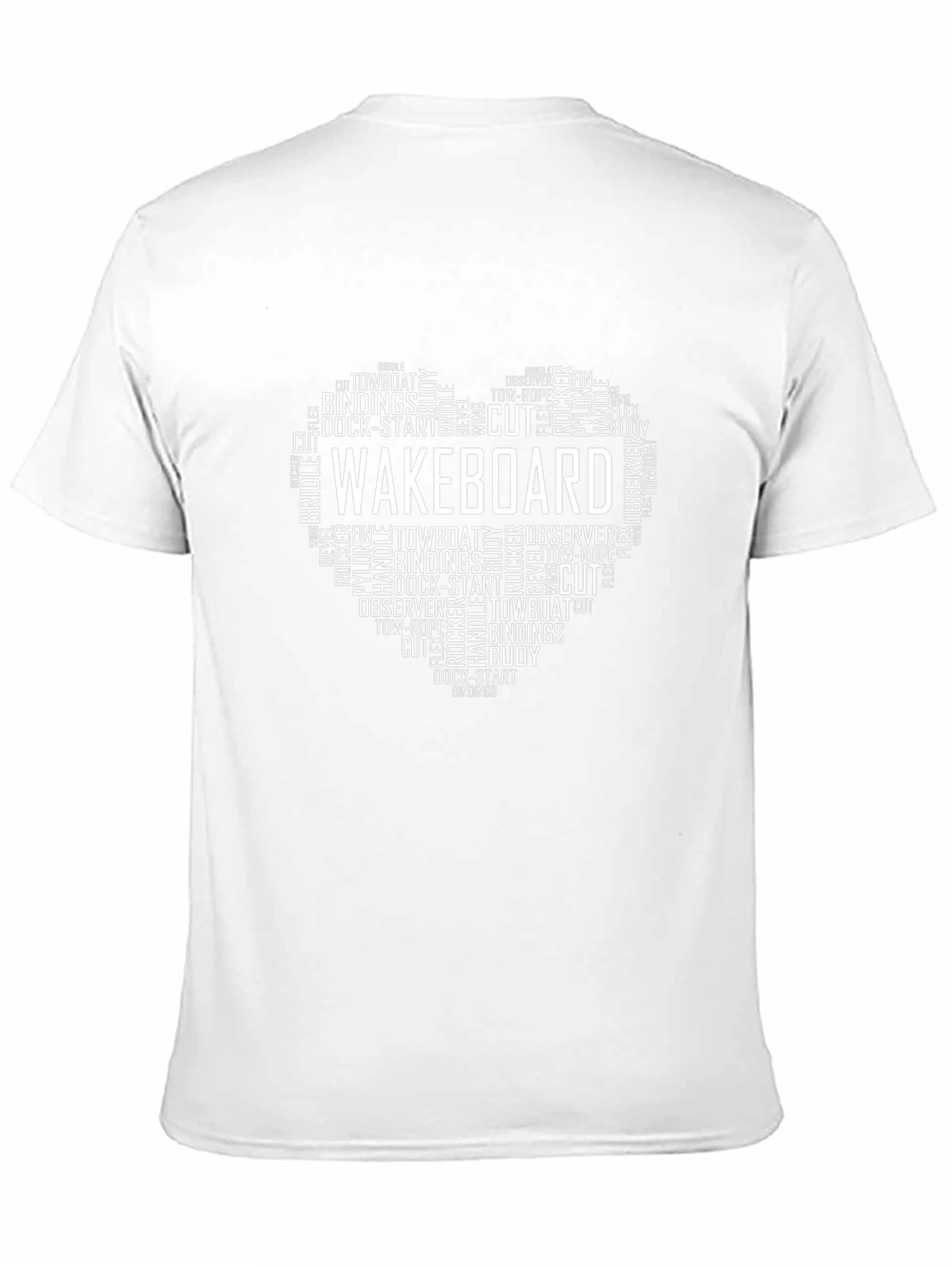 Wakeboard Heart Word Art Graphic T-Shirt