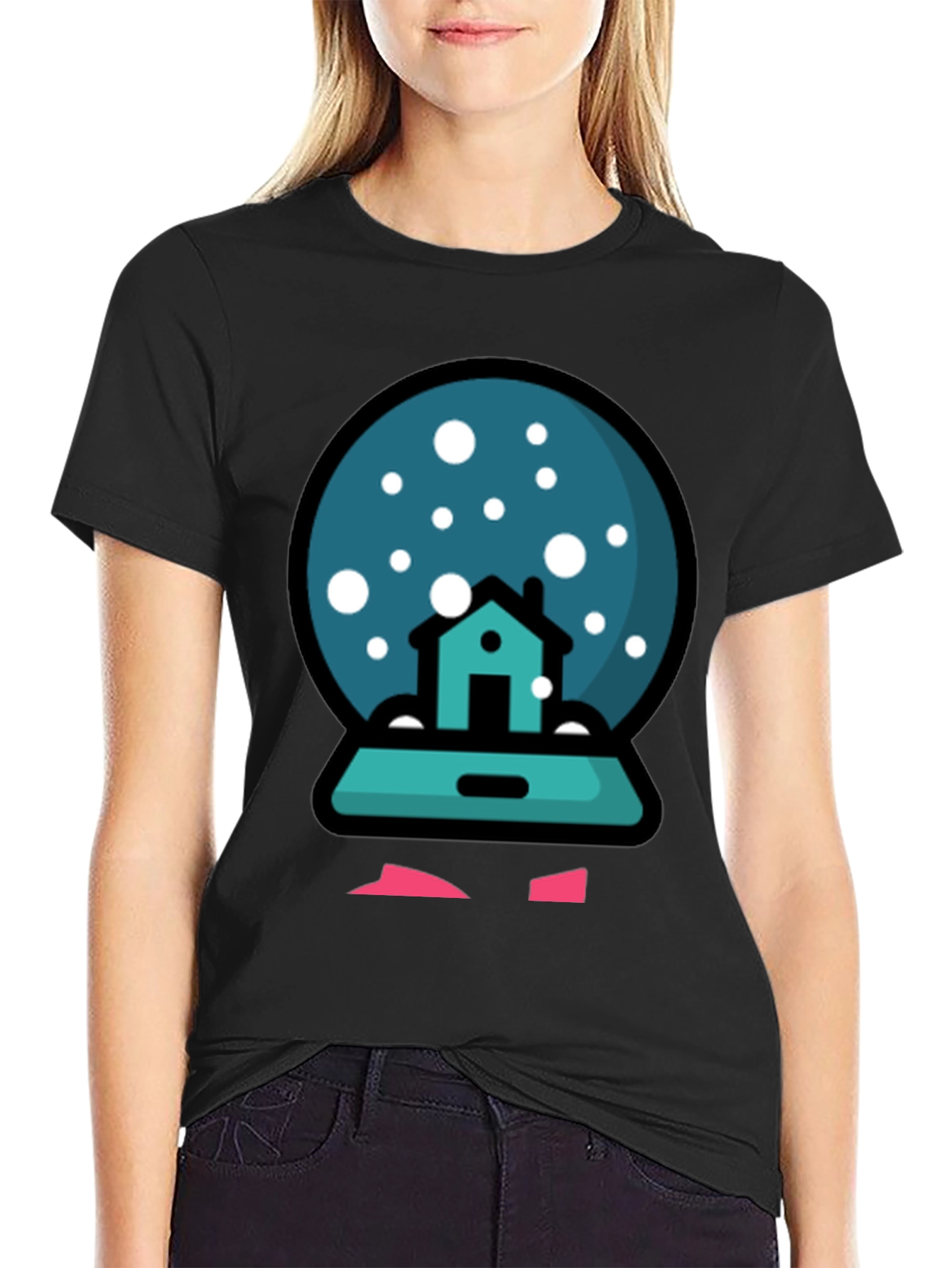 Snow Globe House Graphic T-Shirt
