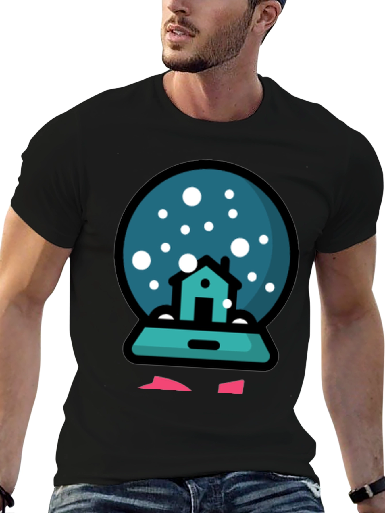 Snow Globe House Graphic T-Shirt