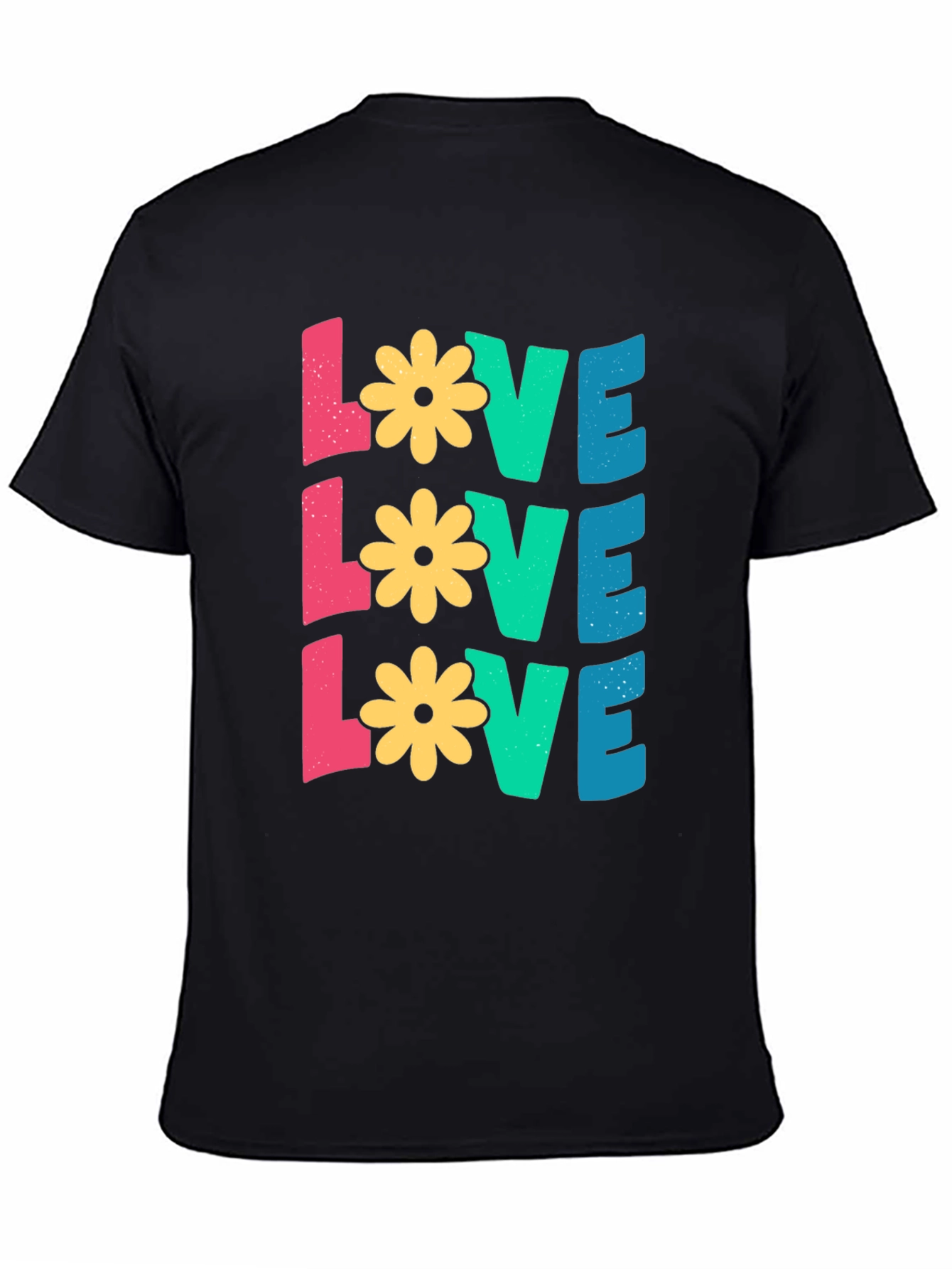 Floral LOVE Graphic Tee - Black
