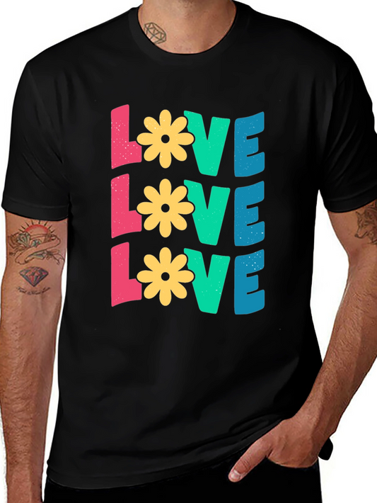 Floral LOVE Graphic Tee - Black