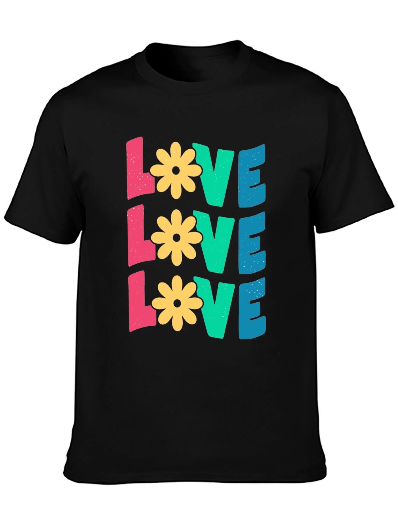 Floral LOVE Graphic Tee - Black