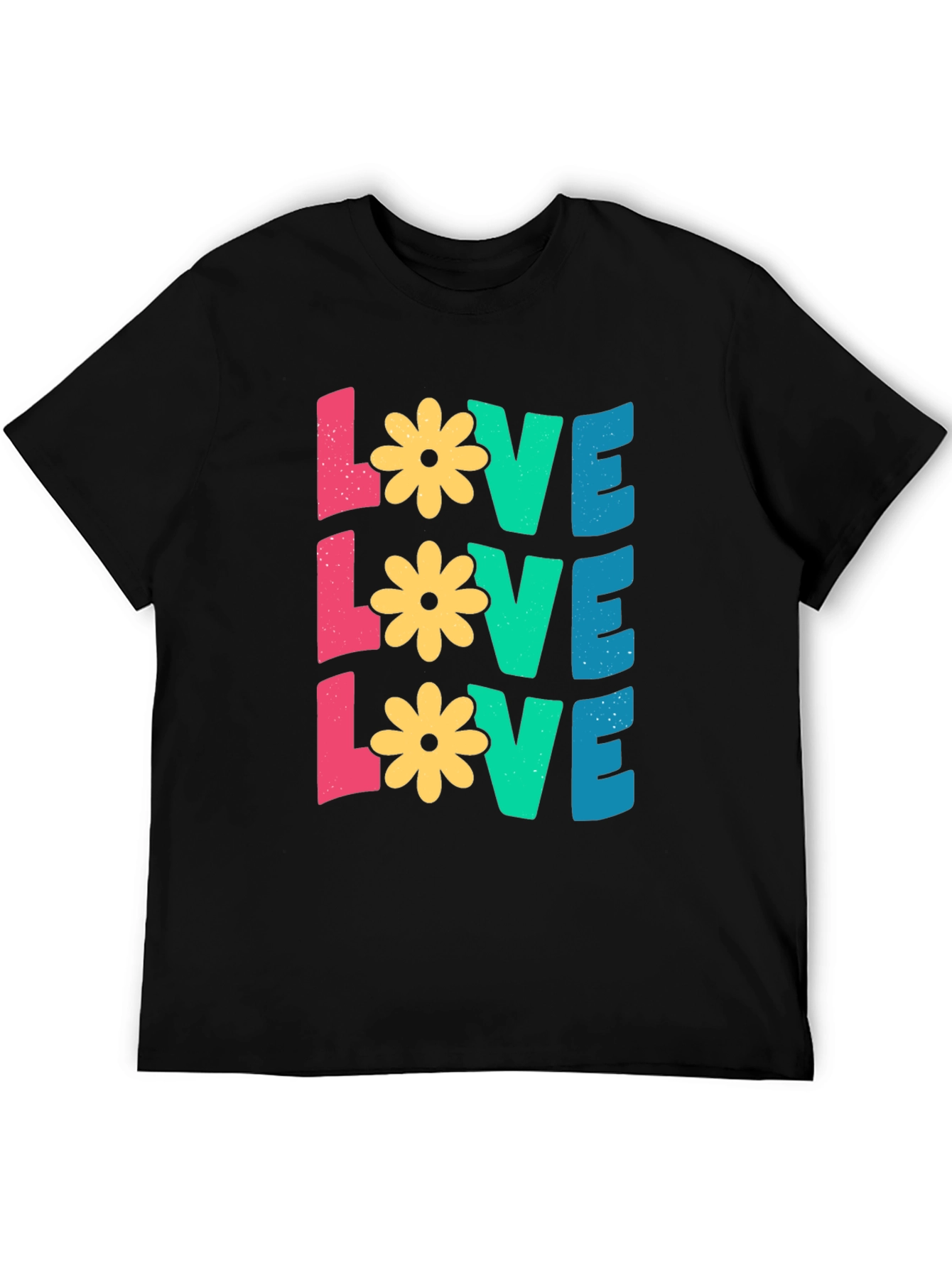 Floral LOVE Graphic Tee - Black