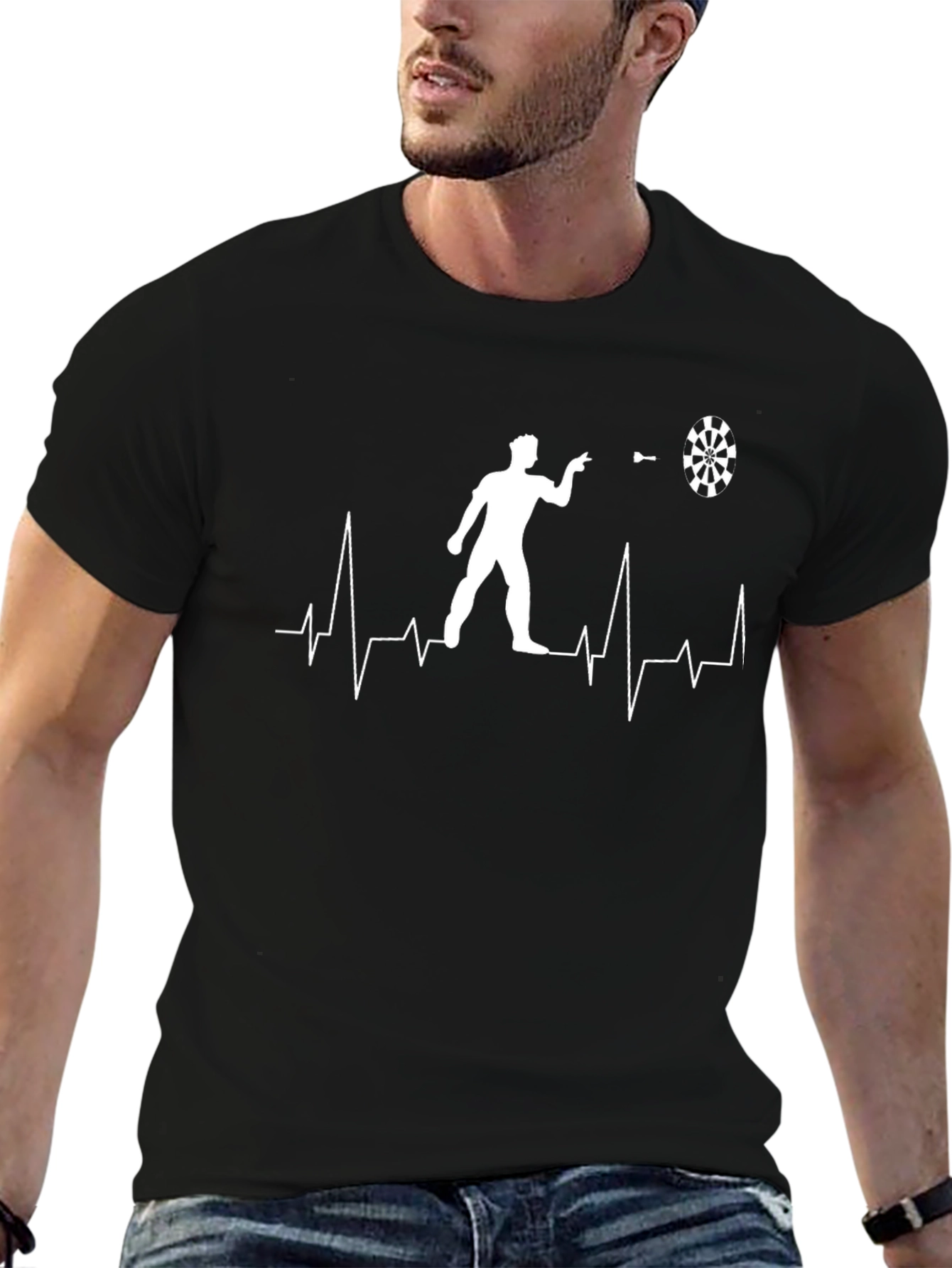 Darts Heartbeat T-Shirt - Cool Dart Player Tee